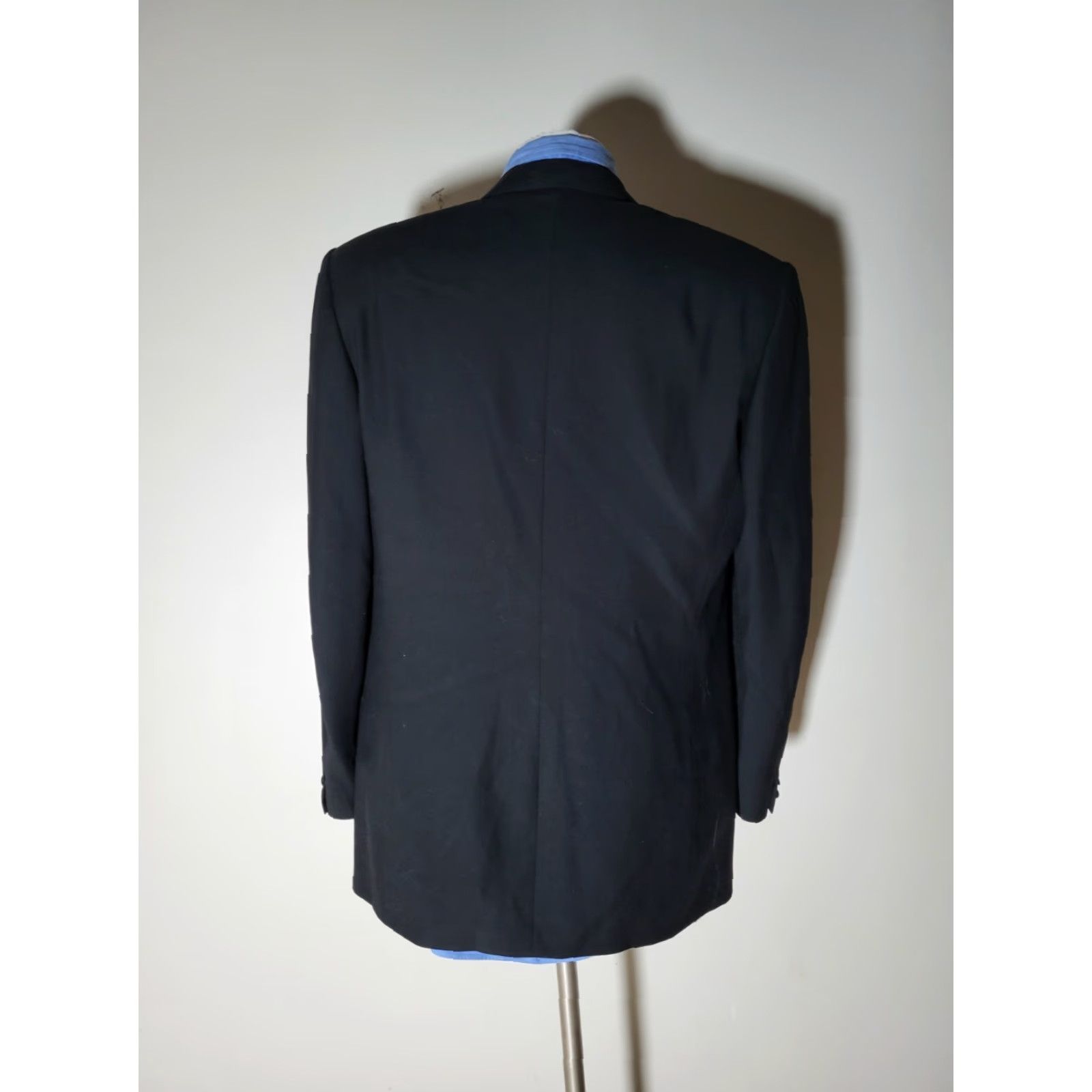 Canali VINTAGE canali Milano Blazer Jacket Double-Breasted Peak Lapel Black Wool 44L Mens Blazer Jacket Coat 54 Size 44R - 7 Thumbnail