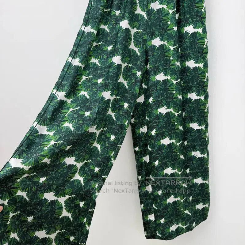 Max Mara MaxMara Green Silk Printed Casual Pants . Size 22" - 4 Thumbnail