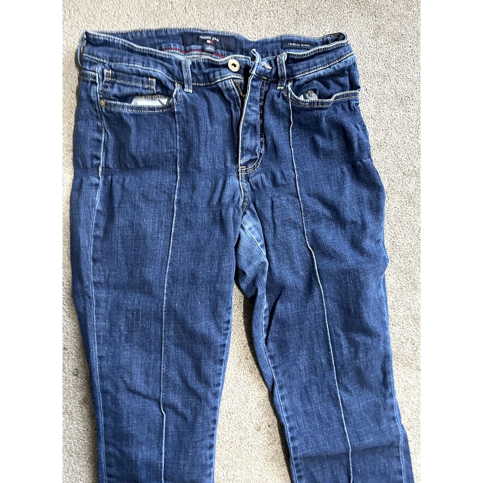 Tommy Hilfiger Tommy Hilfiger Women's Blue Tribeca Stretch Skinny Jeans Pants Size 4 Size 27" / US 4 / IT 40 - 4 Thumbnail