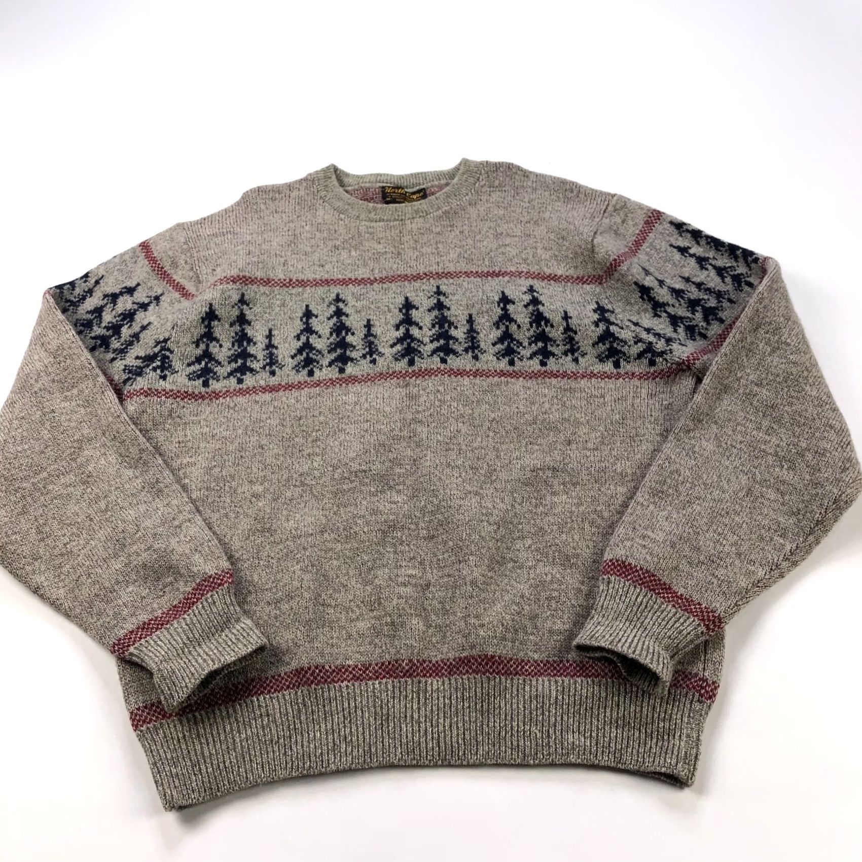 Vintage Nike North Cape Knut and Knut Sweater Mens MED Crew V-Neck 100% Wool Brown Knit Pullover Winter Casual Mens Size US M / EU 48-50 / 2 - 2 Thumbnail