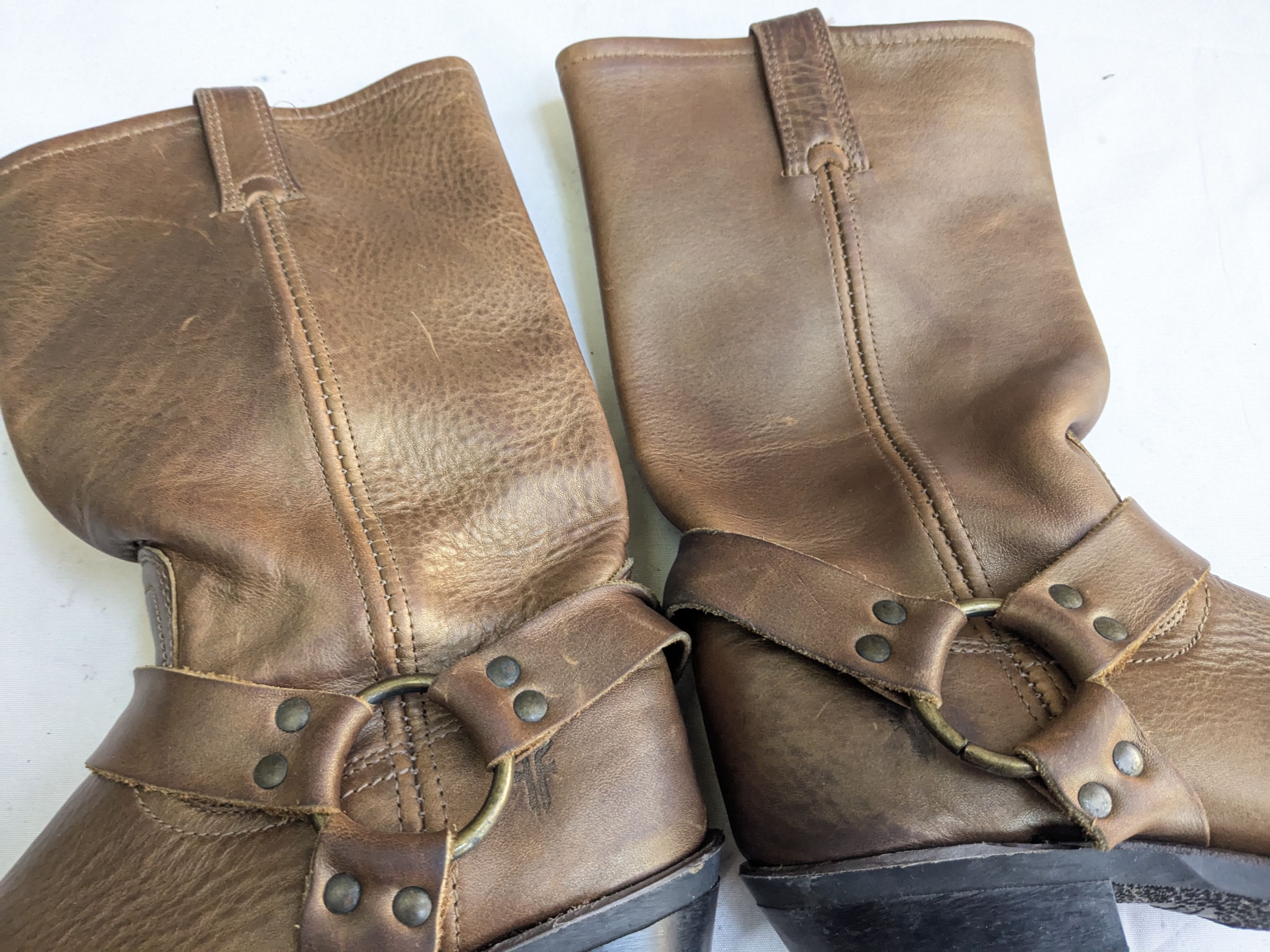 Frye Vintage Frye Harness Brown Leather 8 M Leather Buckle Size US 8 / EU 41 - 2 Thumbnail