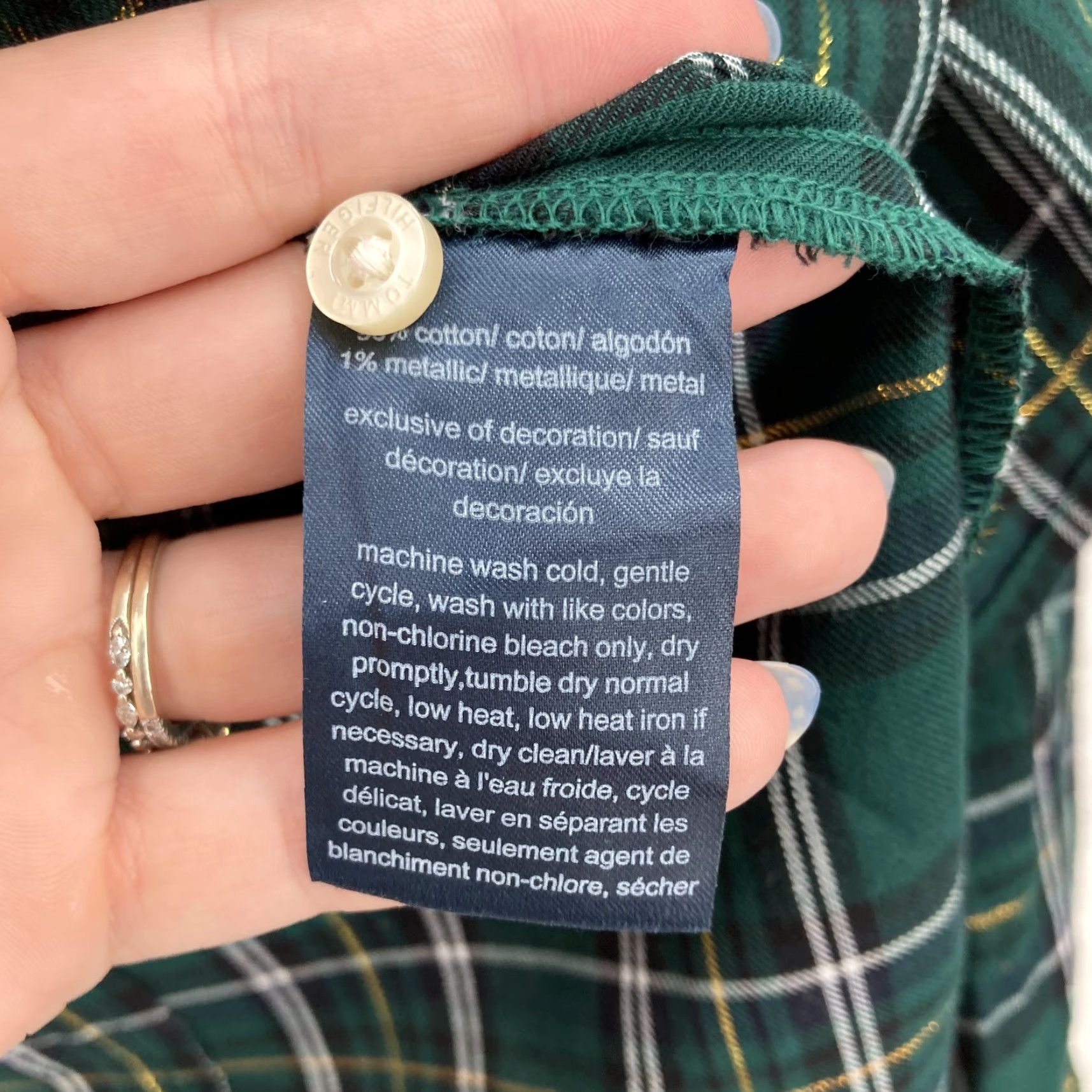 Tommy Hilfiger Tommy Hilfiger Shirt Mens Medium Green Gold Plaid Button Up Long Sleeve Preppy Size US M / EU 48-50 / 2 - 6 Thumbnail