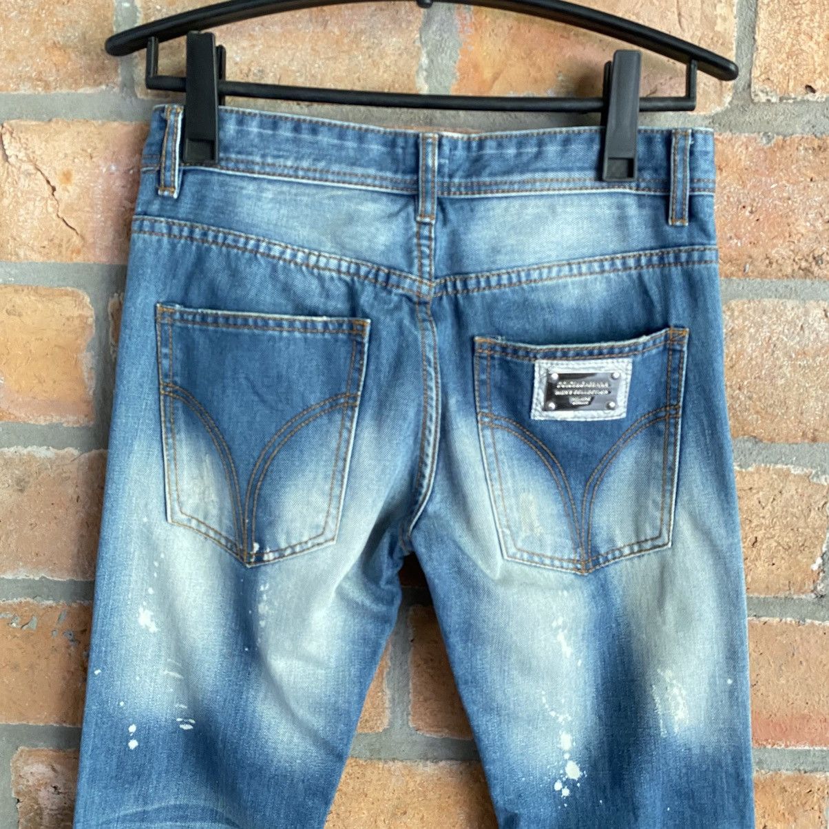 Dolce & Gabbana D&G DOLCE & GABBANAS Distressed Slim-Fit Blue Jeans Size 28" / US 6 / IT 42 - 8 Thumbnail