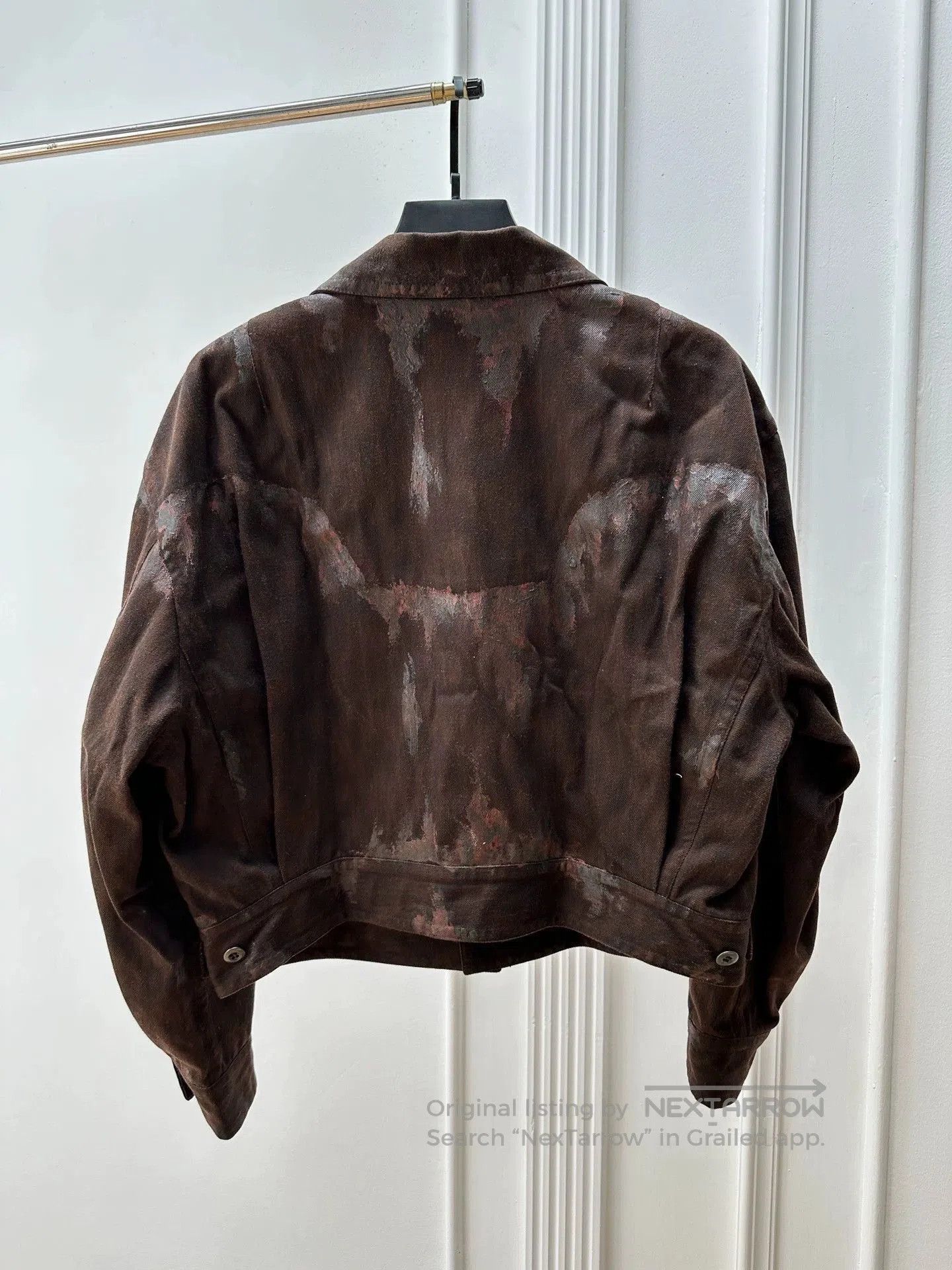 Issey Miyake Brown Painted Effect Button. Size US M / EU 48-50 / 2 - 3 Thumbnail