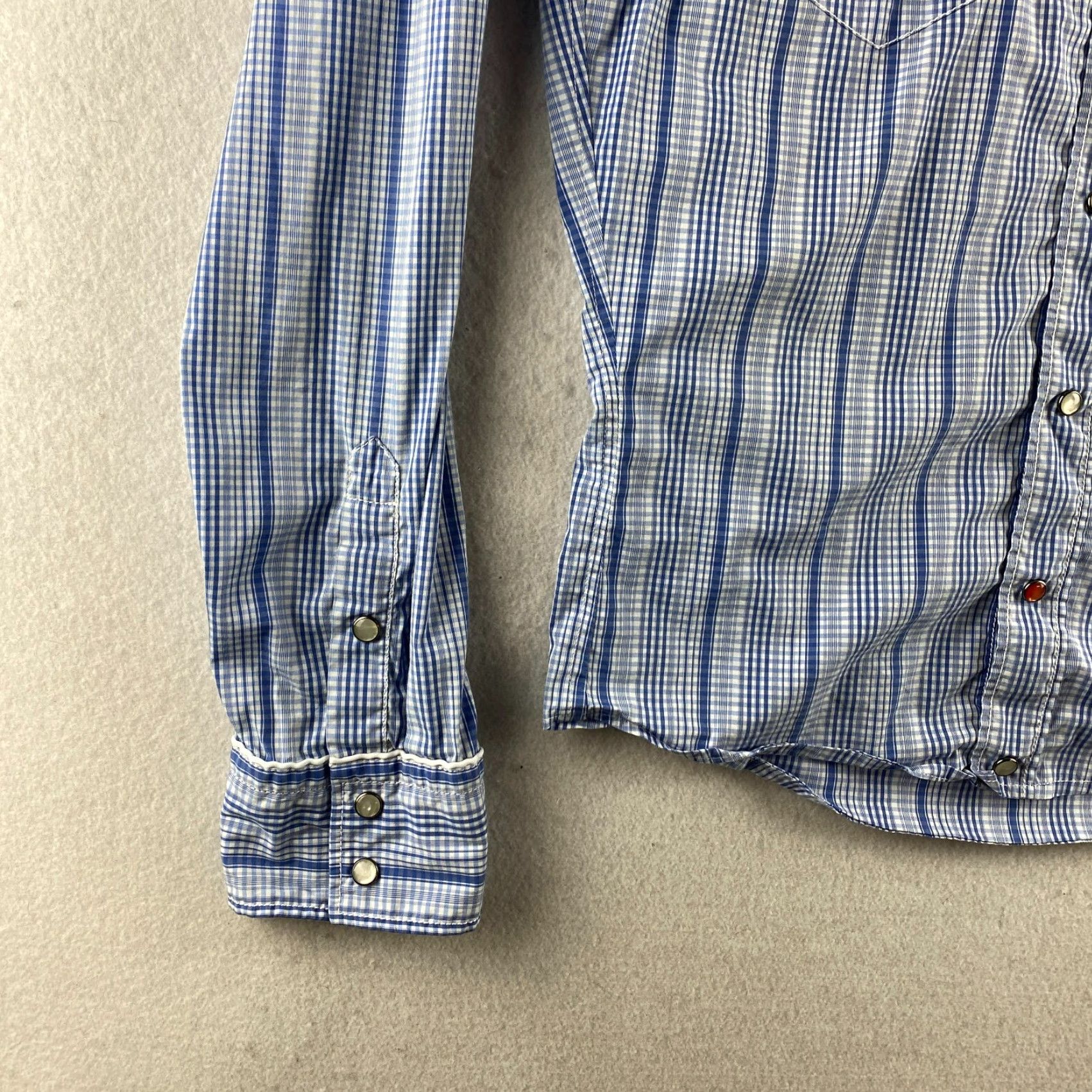 Hugo Boss HUGO BOSS Shirt Mens XL Blue Button-Up Western Stripe Pockets Size XL / US 12-14 / IT 48-50 - 5 Thumbnail