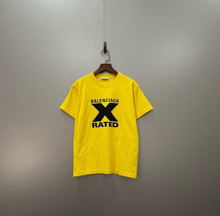 Balenciaga Balenciaga Yellow Pattern Logo Short Sleeve 2407 