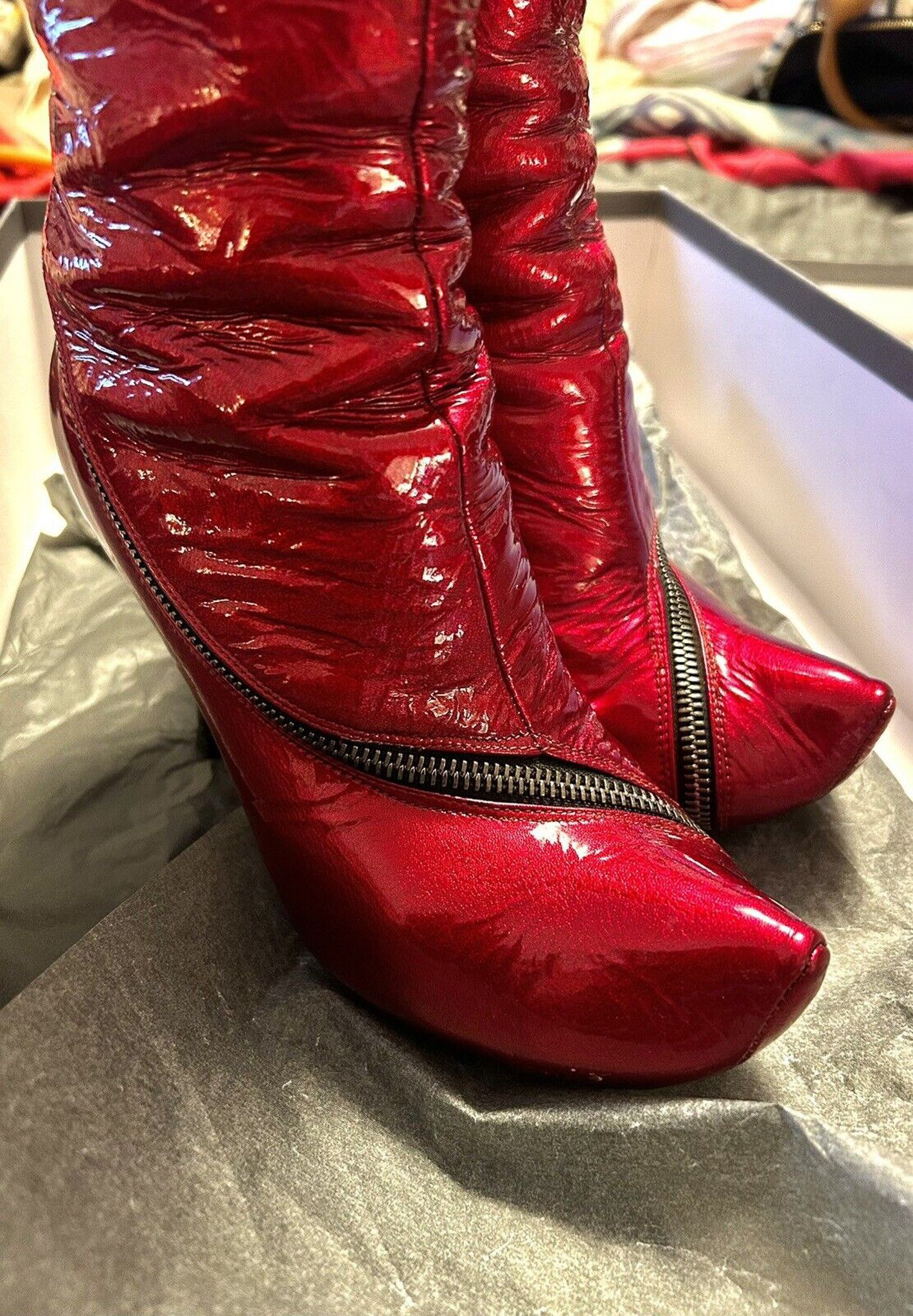 Alexander McQueen TORNADO LEATHER ZIPPED BOOTS Size US 7.5 / IT 37.5 - 4 Thumbnail