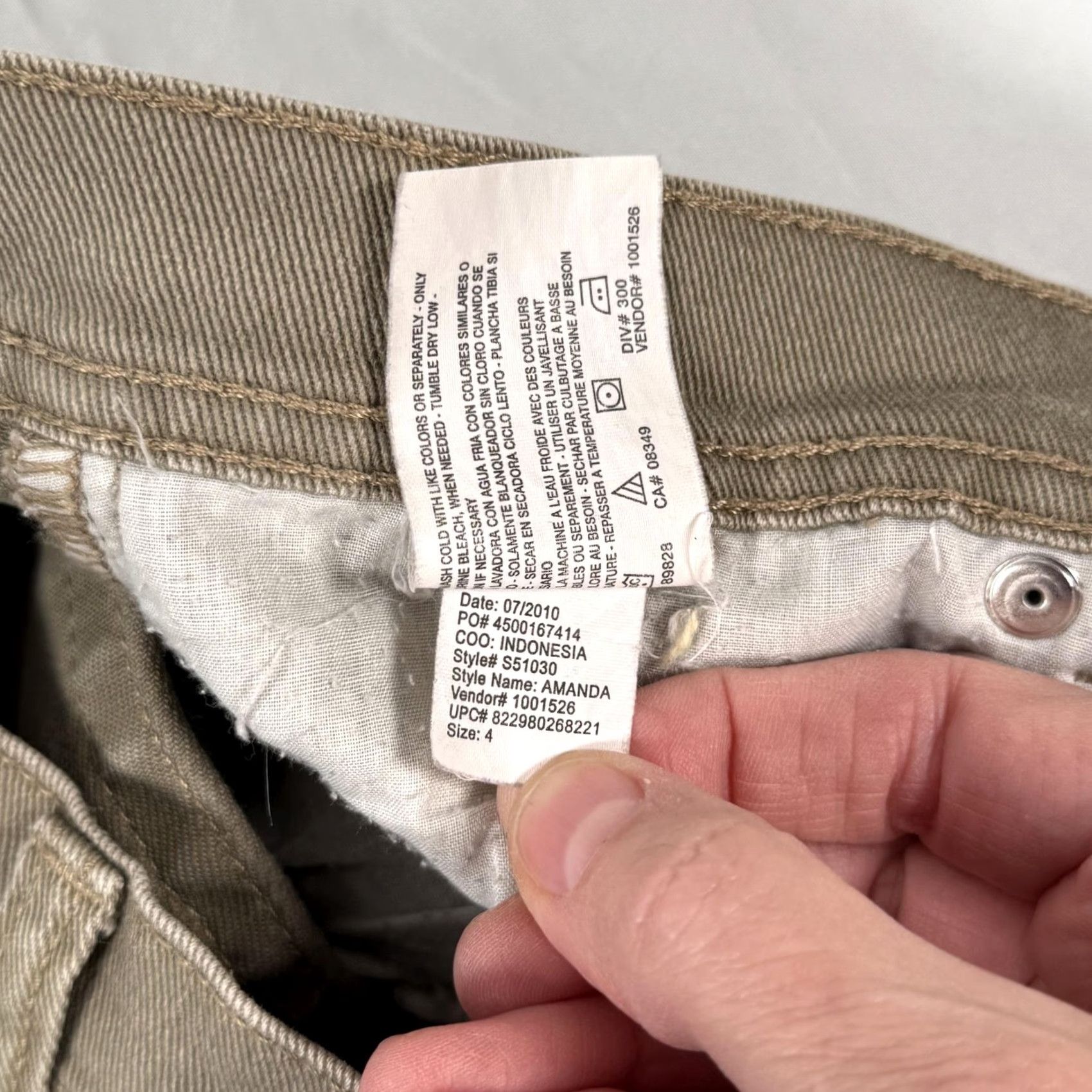 Gloria Vanderbilt Gloria Vanderbilt Jeans Womens 4 Beige Straight Mid Rise Stretch Denim Pants Wide Vintage: No Size 27" / US 4 / IT 40 - 5 Thumbnail