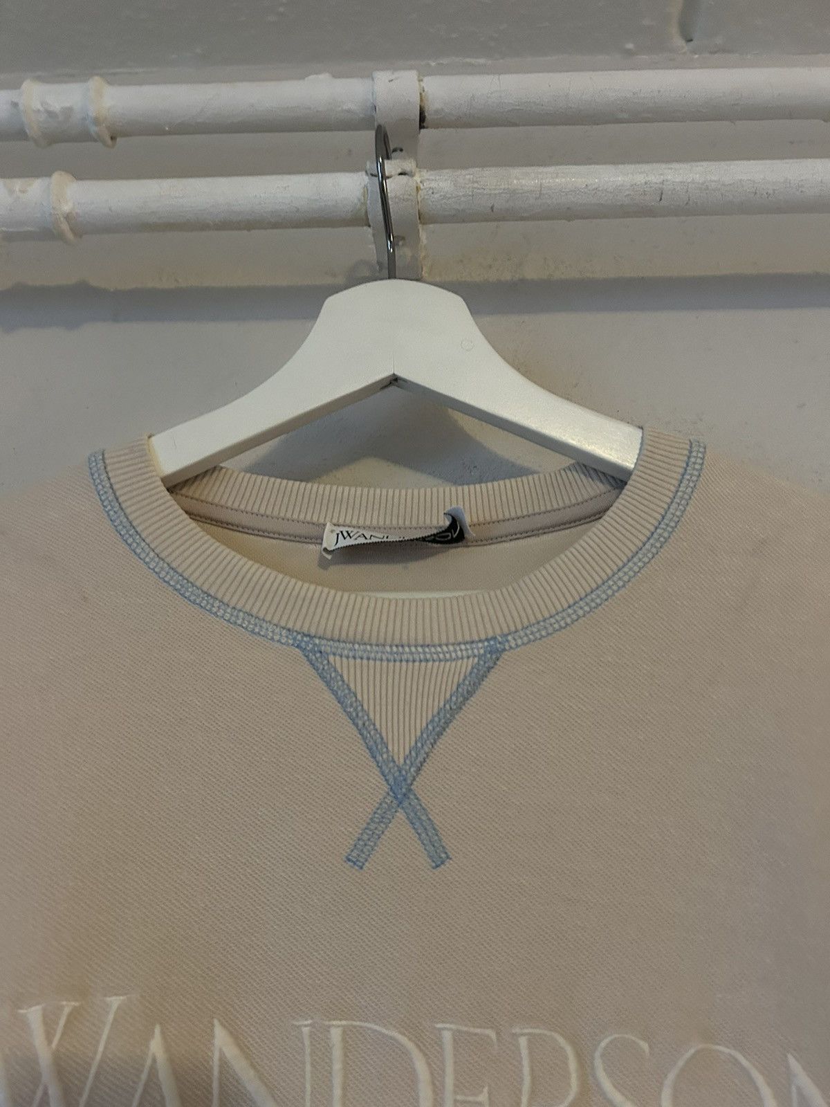 JW Anderson JW Anderson Beige Contrast Stitch Logo Sweatshirt - Size S Size US S / EU 44-46 / 1 - 4 Thumbnail