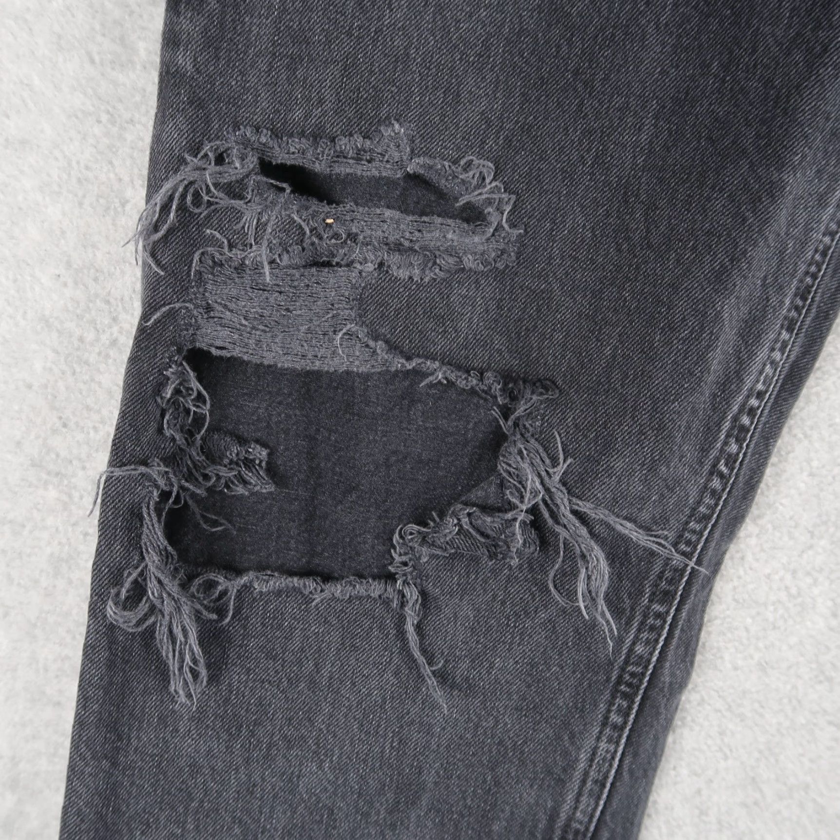 AGOLDE Jeans Denim 90s Straight Black Women's Jeans Size 27 Button Fly Distressed 5-Pocket 90s Theme