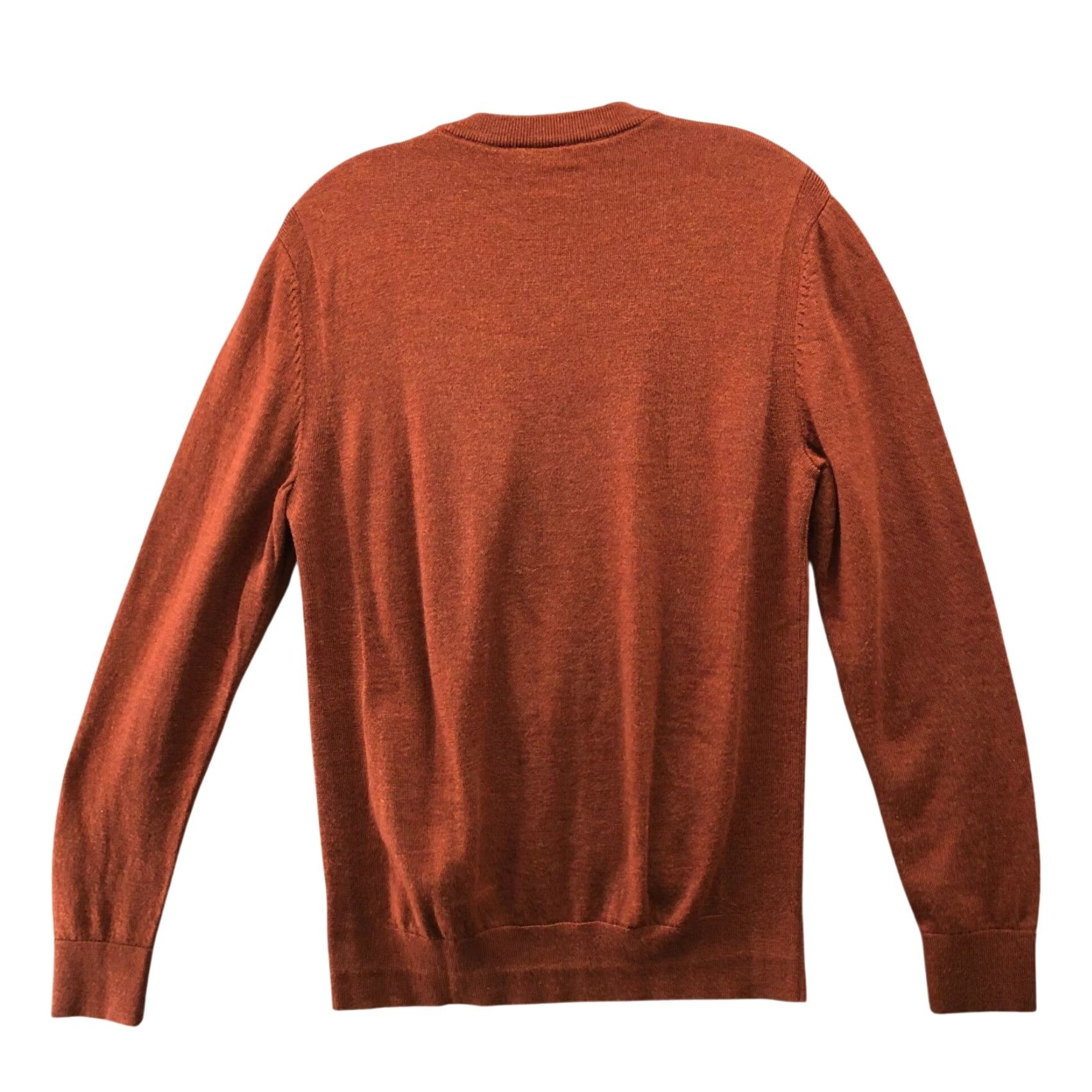 Express Express Sweater Mens M Brown 100% Merino Wool V-Neck Pullover Lightweight Size US M / EU 48-50 / 2 - 2 Thumbnail