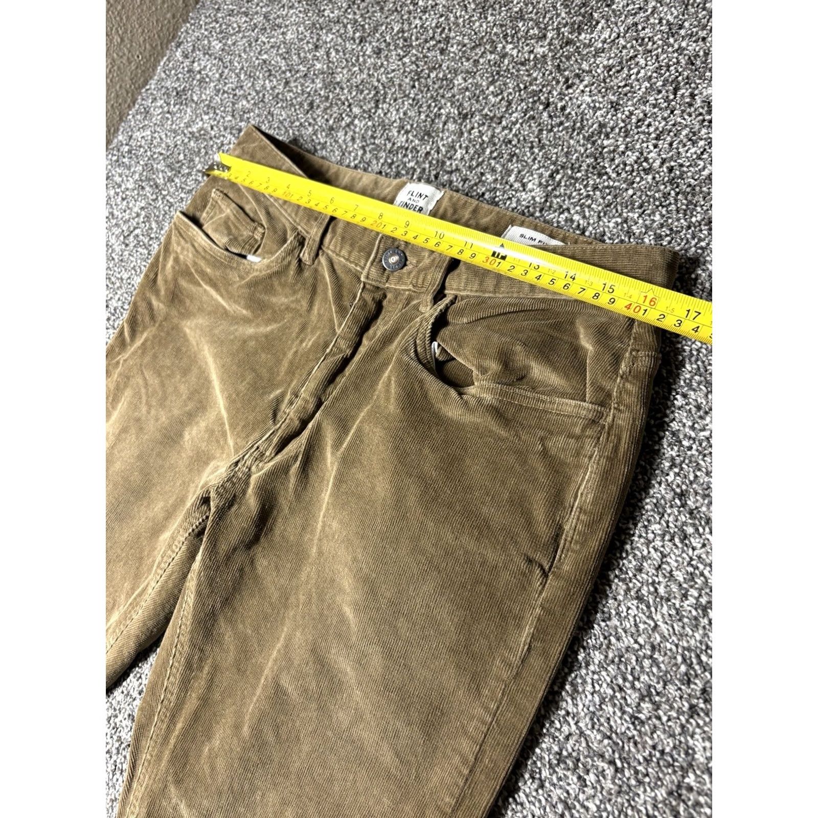 Flint And Tinder Flint and Tinder Corduroy Pants Mens 32x32 Brown Athletic Slim Fit Tapered Casual Size US 32 / EU 48 - 6 Thumbnail