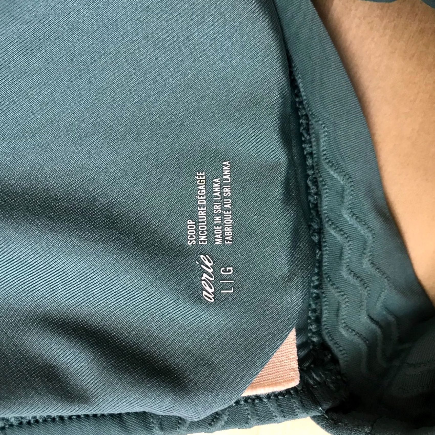 Vintage Aerie Womens Large Dark Teal Green Textured Wavy Scoop Neck Bikini Top Swimwear Size M / US 6-8 / IT 42-44 - 7 Thumbnail