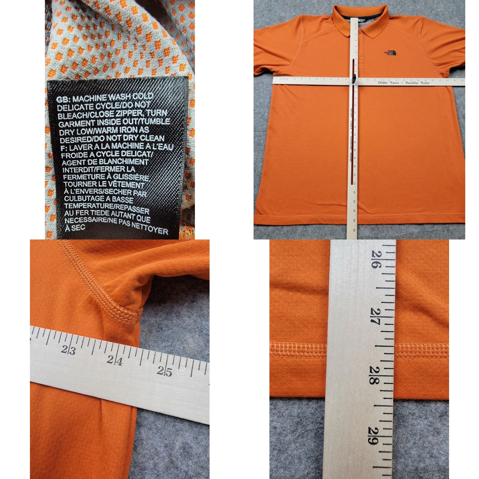 The North Face The North Face Shirt Mens XL Orange Short Sleeve Polo Snap Button Size US XL / EU 56 / 4 - 10 Thumbnail