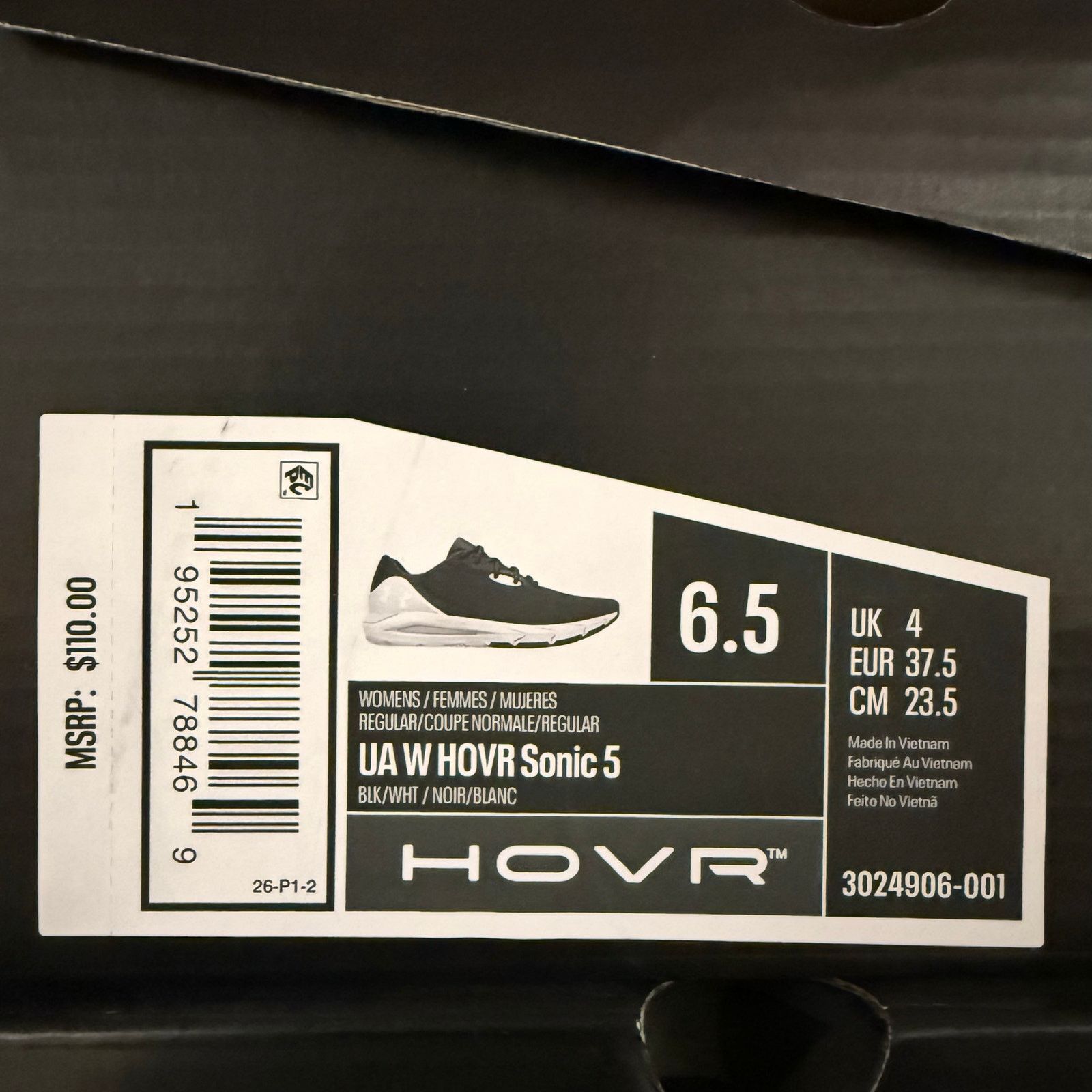 Under Armour UNDER ARMOUR WOMEN'S 6.5 HOVR SONIC 5 BLK 3024906-001 Size US 6.5 / IT 36.5 - 6 Thumbnail