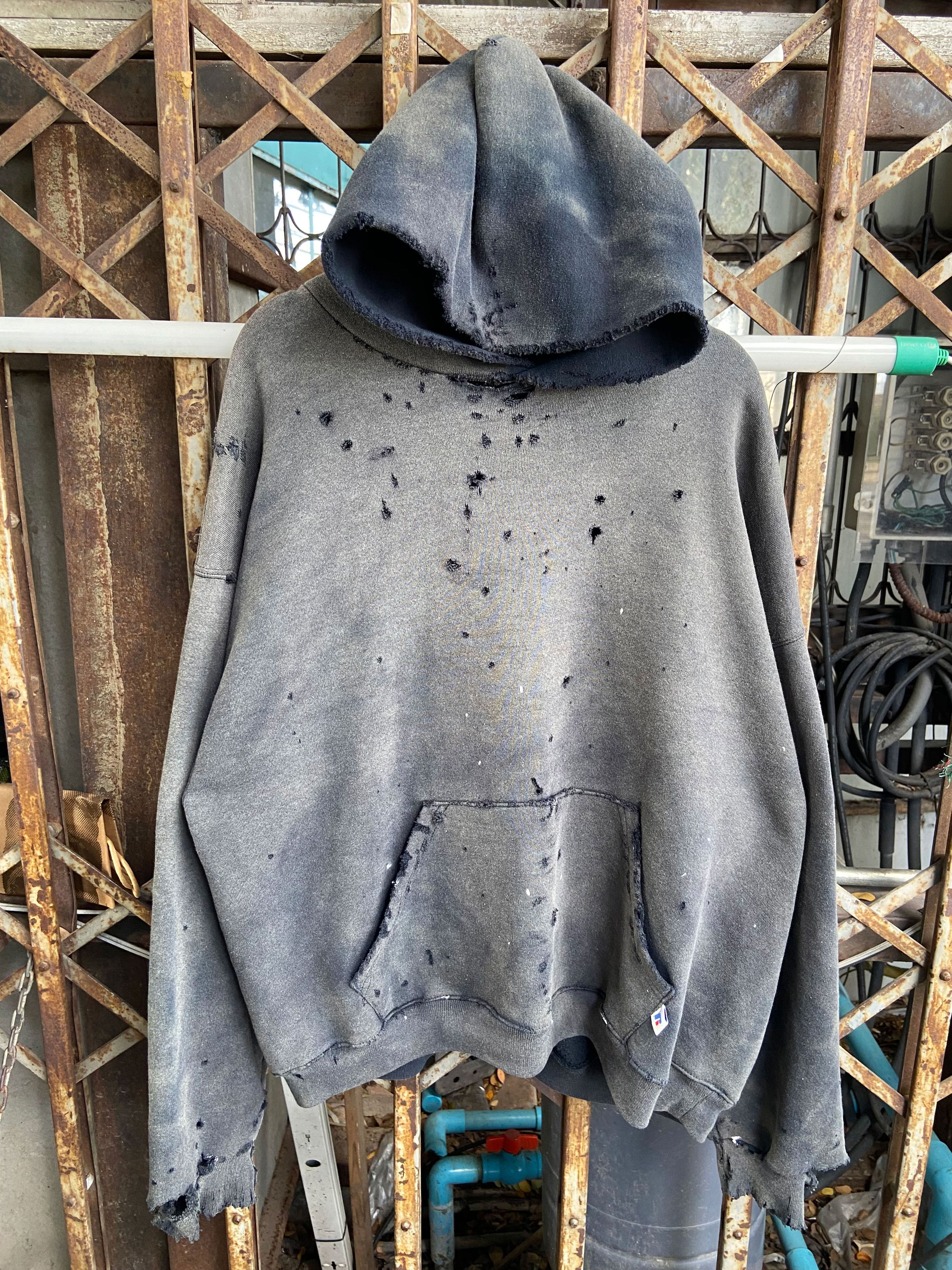 Russell Athletic Thrashed Distressed & Faded Russell Hoodie ERD Grunge Size US XL / EU 56 / 4 - 7 Thumbnail