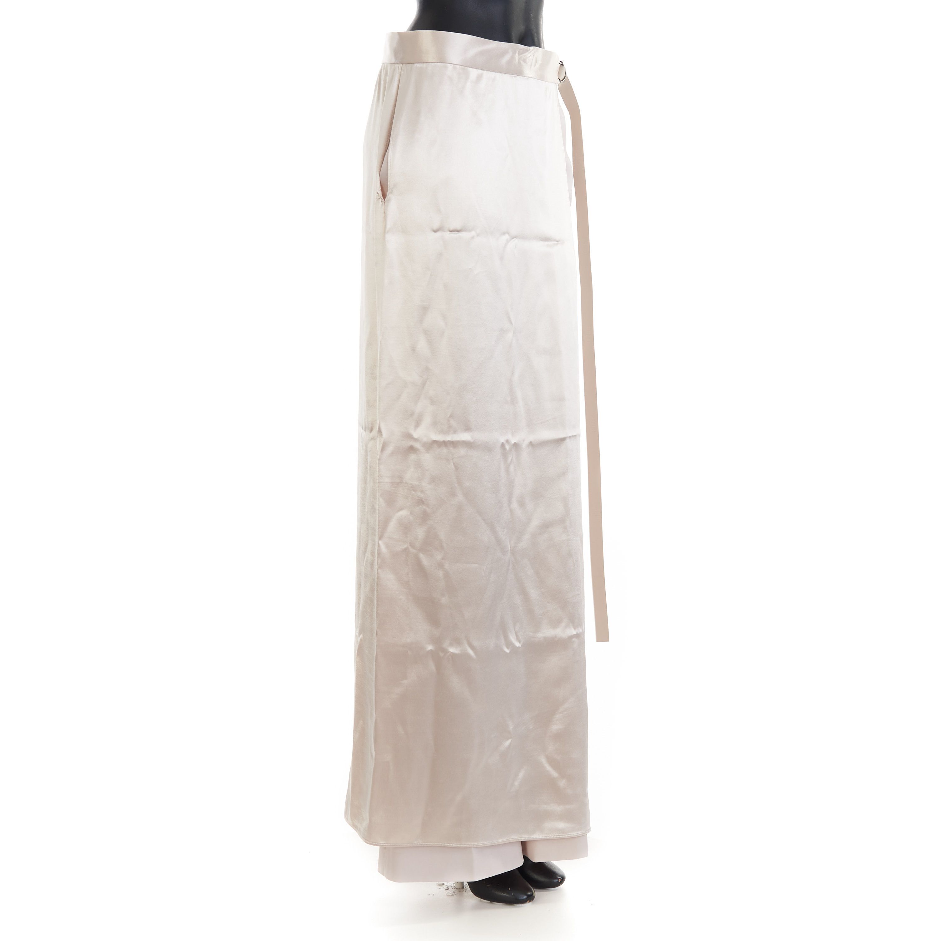 Fendi Beige Satin Trousers - Satin Panel, Asymmetrical Effect Size 27" / US 4 / IT 40 - 16 Thumbnail