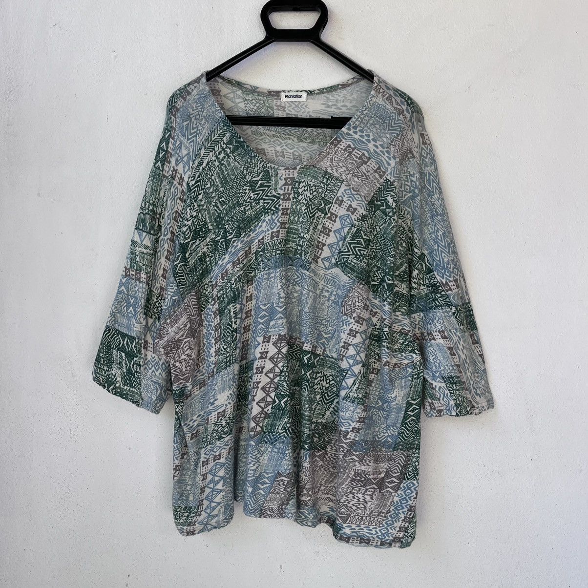 Issey Miyake Plantation by Issey Miyaki Abstract Ethnic Cotton Top Size M / US 6-8 / IT 42-44 - 1 Thumbnail