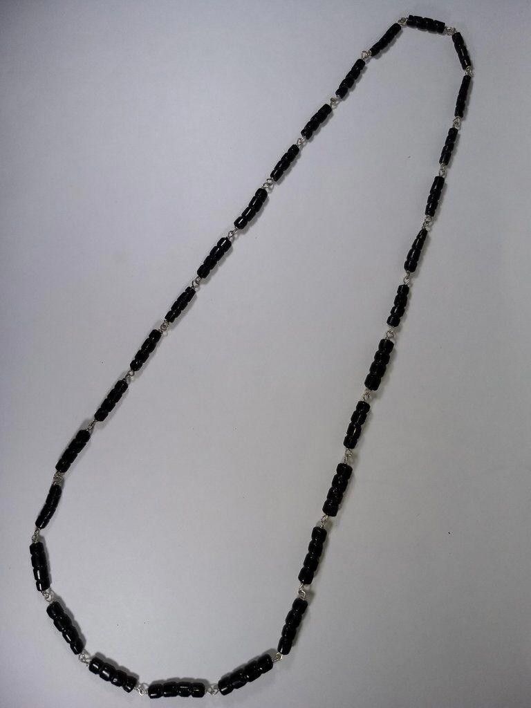 Handmade Mexican Handmade Silver Carved Black Coral Bead Necklace Size ONE SIZE - 3 Thumbnail