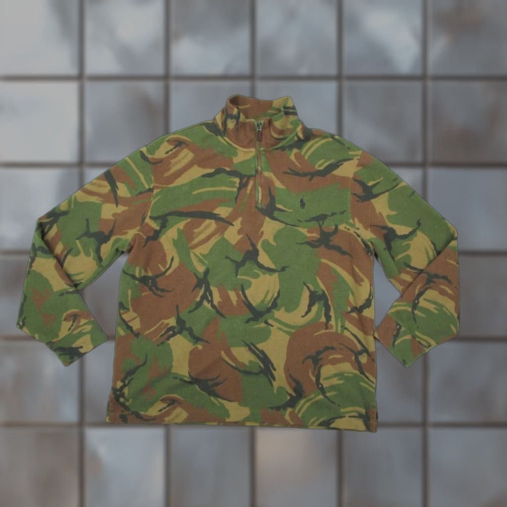 Polo Ralph Lauren Polo Ralph Lauren Jacket Men’s Large Green Camo 1/4 Zip Pullover Classic Retro Size US L / EU 52-54 / 3 - 1 Thumbnail