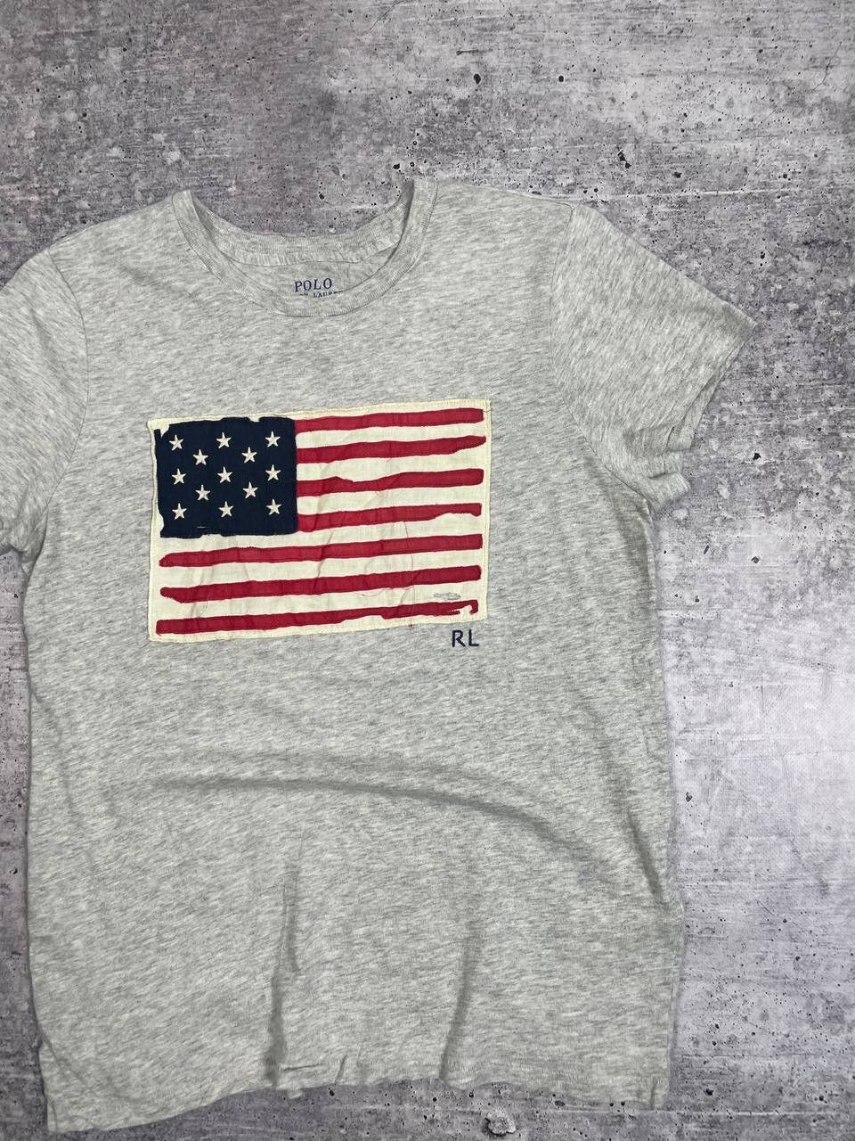 Vintage Polo Ralph Lauren USA Flag Logo Tee T-Shirt Y2K