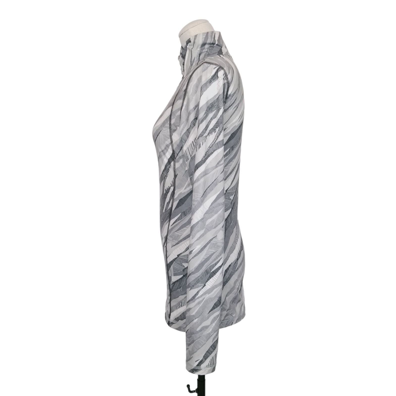 Other Lole Gray Print Quarter Zip Long Sleeve Shirt Sz Extra Small Size XS / US 0-2 / IT 36-38 - 3 Thumbnail