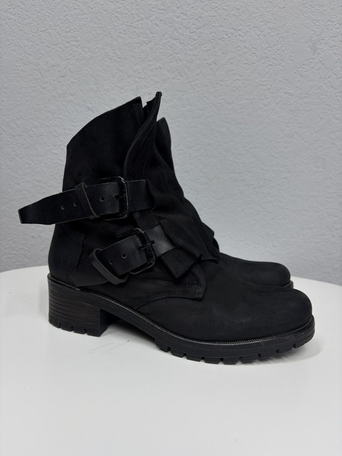 Hedi Slimane Vintage Italian AS 98 Rick Owens Style Leather Biker Boots Size US 7.5 / EU 40-41 - 8 Thumbnail