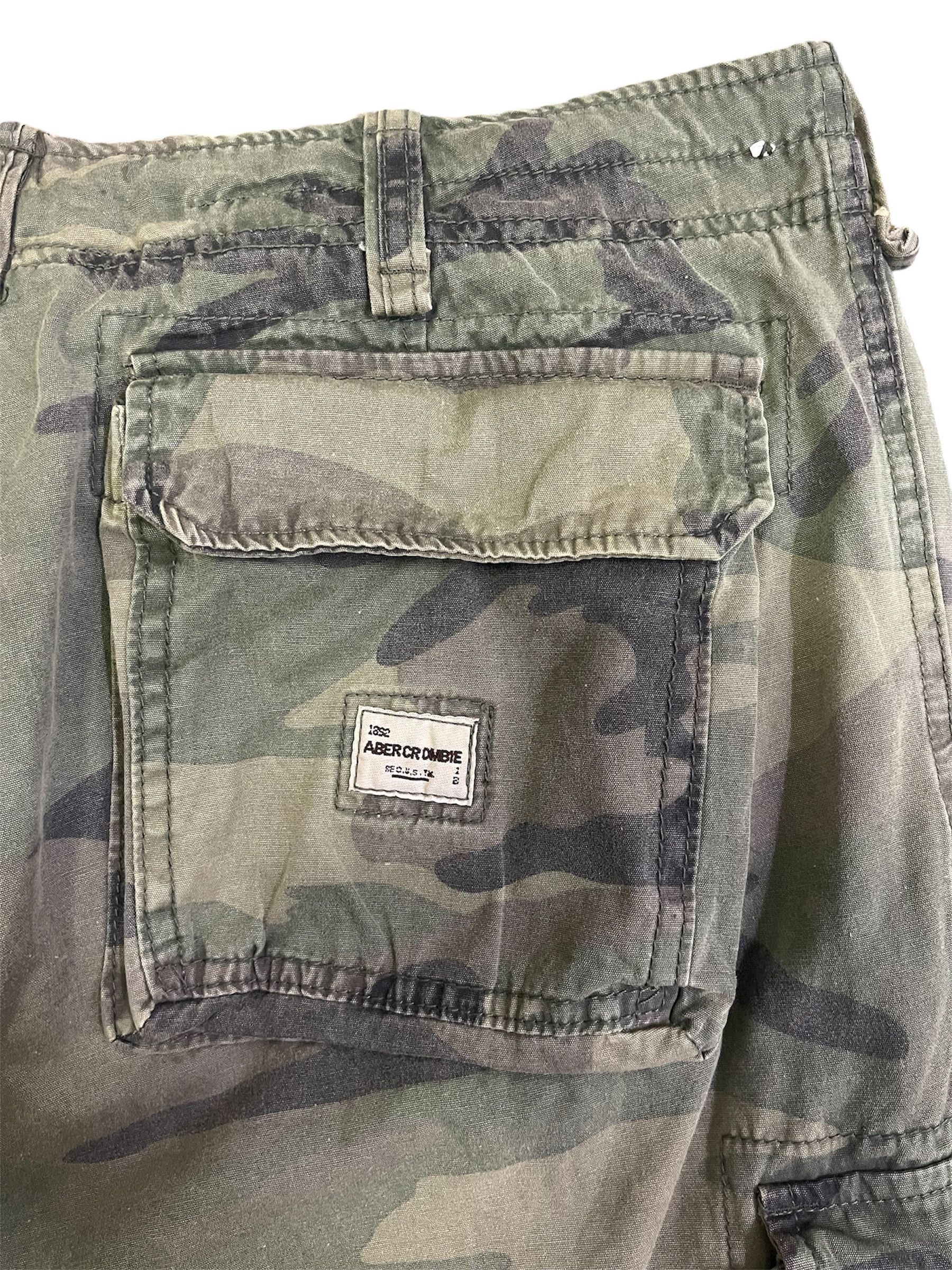 Abercrombie & Fitch Vtg Style A&F Camouflage Faded of the Day Baggy Army Size US 34 / EU 50 - 18 Thumbnail