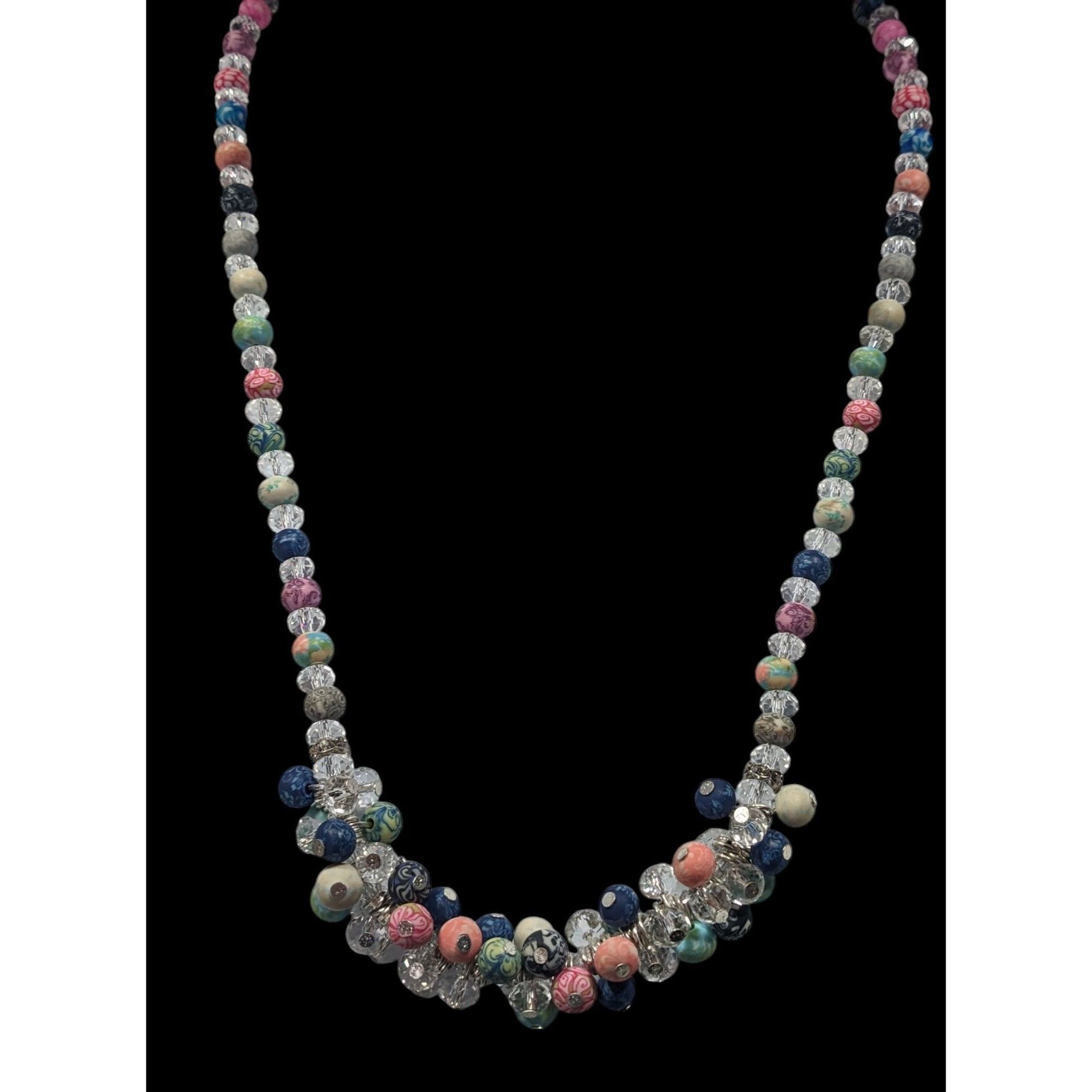 Other Viva Beads Clear Glass Rainbow Polymer Clay Beaded Necklace Size ONE SIZE - 4 Thumbnail