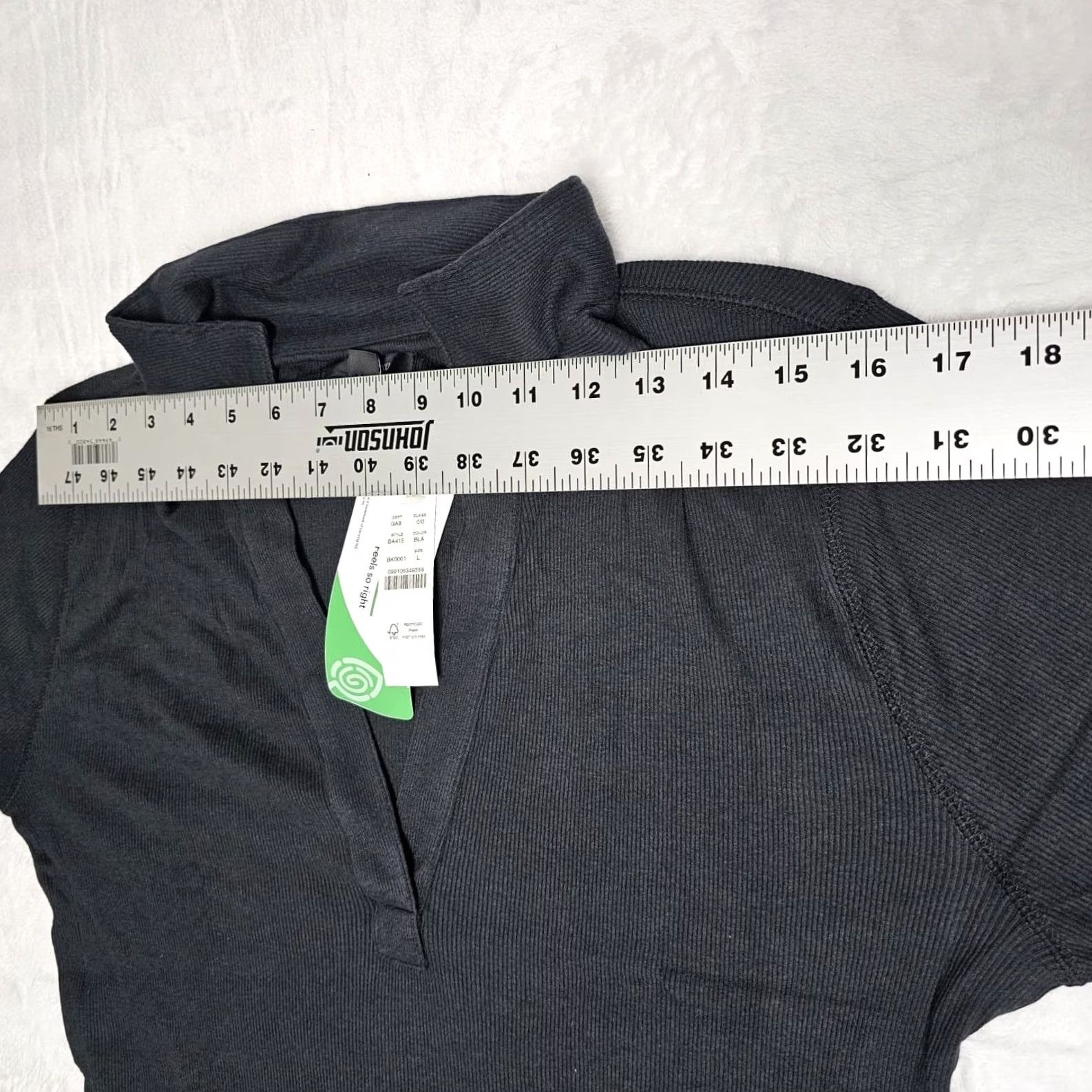 J.Crew J.Crew Womens Black Ribbed Polo Shirt Large Pullover Cotton Stretch New BA415 Size L / US 10 / IT 46 - 6 Thumbnail