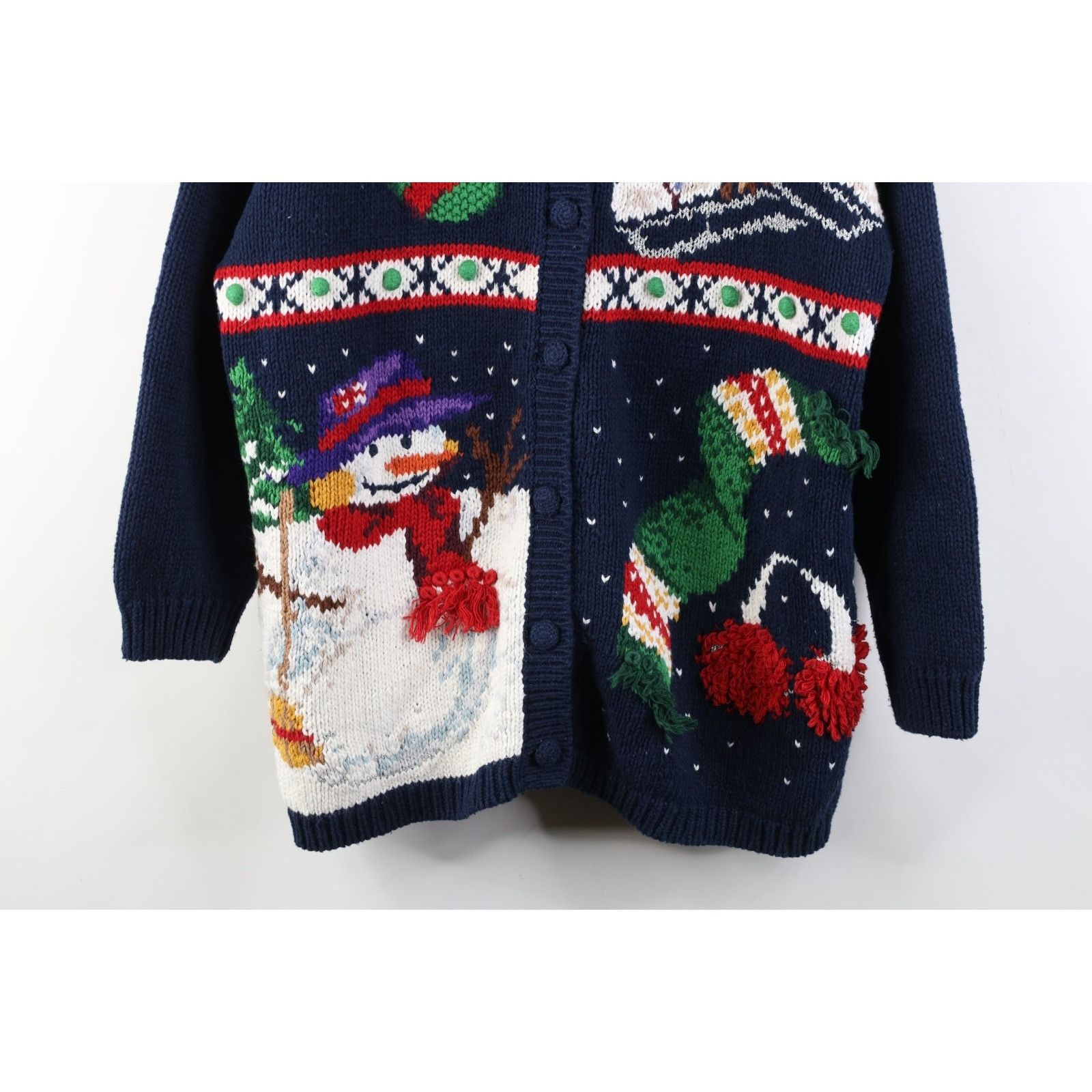 Vintage Vintage 90s Streetwear Heavy Christmas Cardigan Sweater Size L / US 10 / IT 46 - 3 Thumbnail