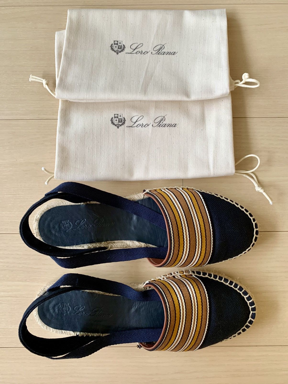 Loro Piana Loro Piana Women’s Espadrilles Navy with Stripes EU39 Size US 9 / IT 39 - 5 Thumbnail