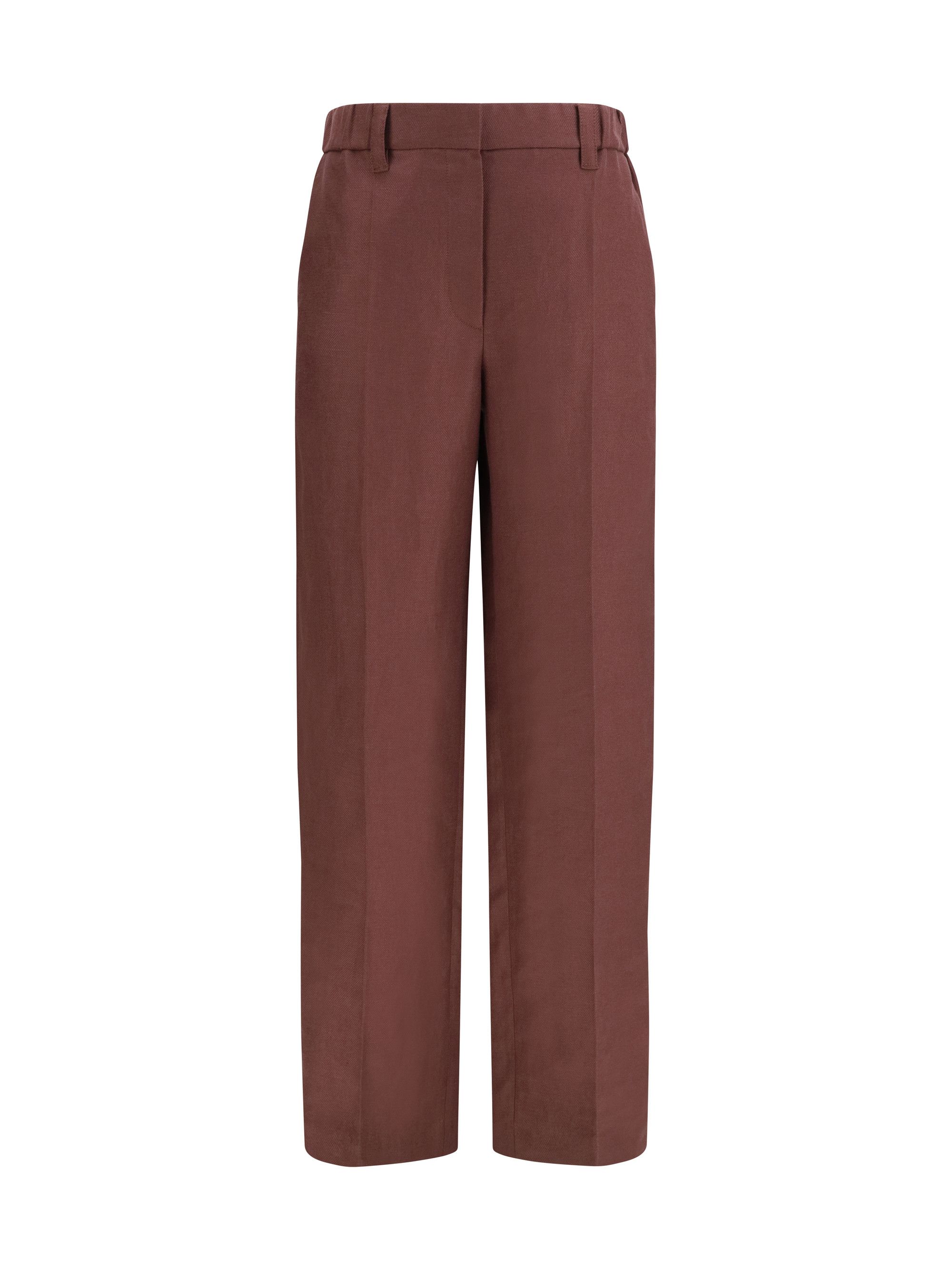 Brunello Cucinelli Wide-Leg Pants in linen with elastic waistband and belt loops Size 28" / US 6 / IT 42 - 1 Thumbnail