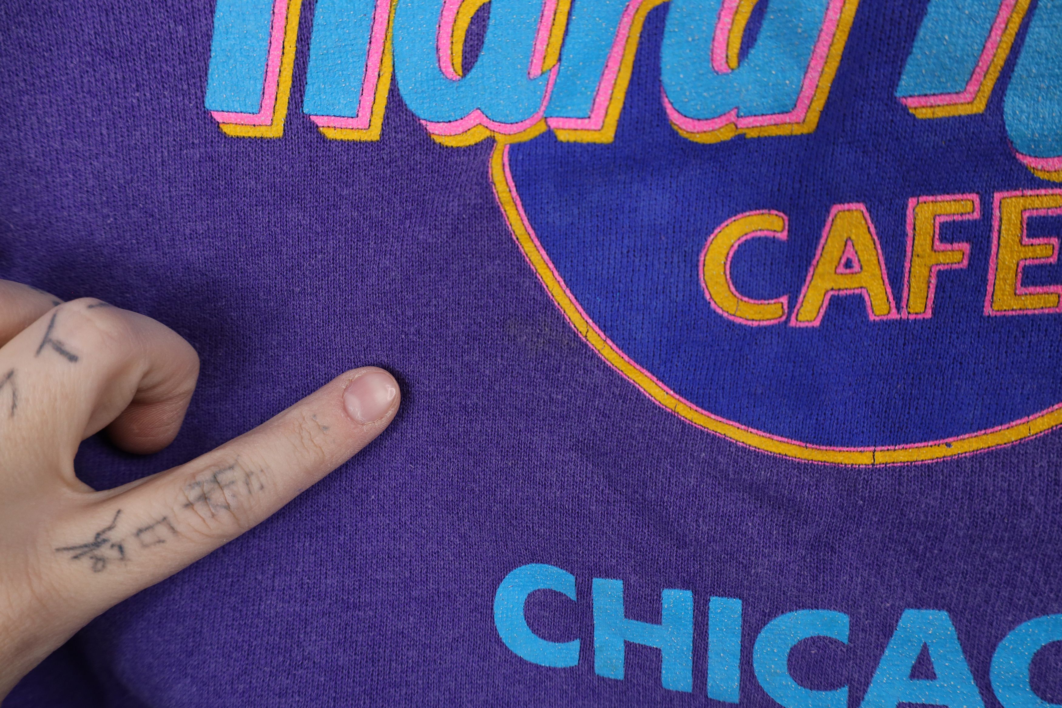 Hard Rock Cafe × Vintage Vintage 90s Hard Rock Cafe Spell Out Chicago Sweatshirt USA Size L / US 10 / IT 46 - 5 Thumbnail