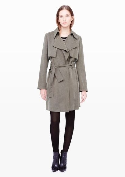Club Monaco Club Monaco Soft Olive Trench Coat Raincoat Overcoat Size XS / US 0-2 / IT 36-38 - 2 Thumbnail