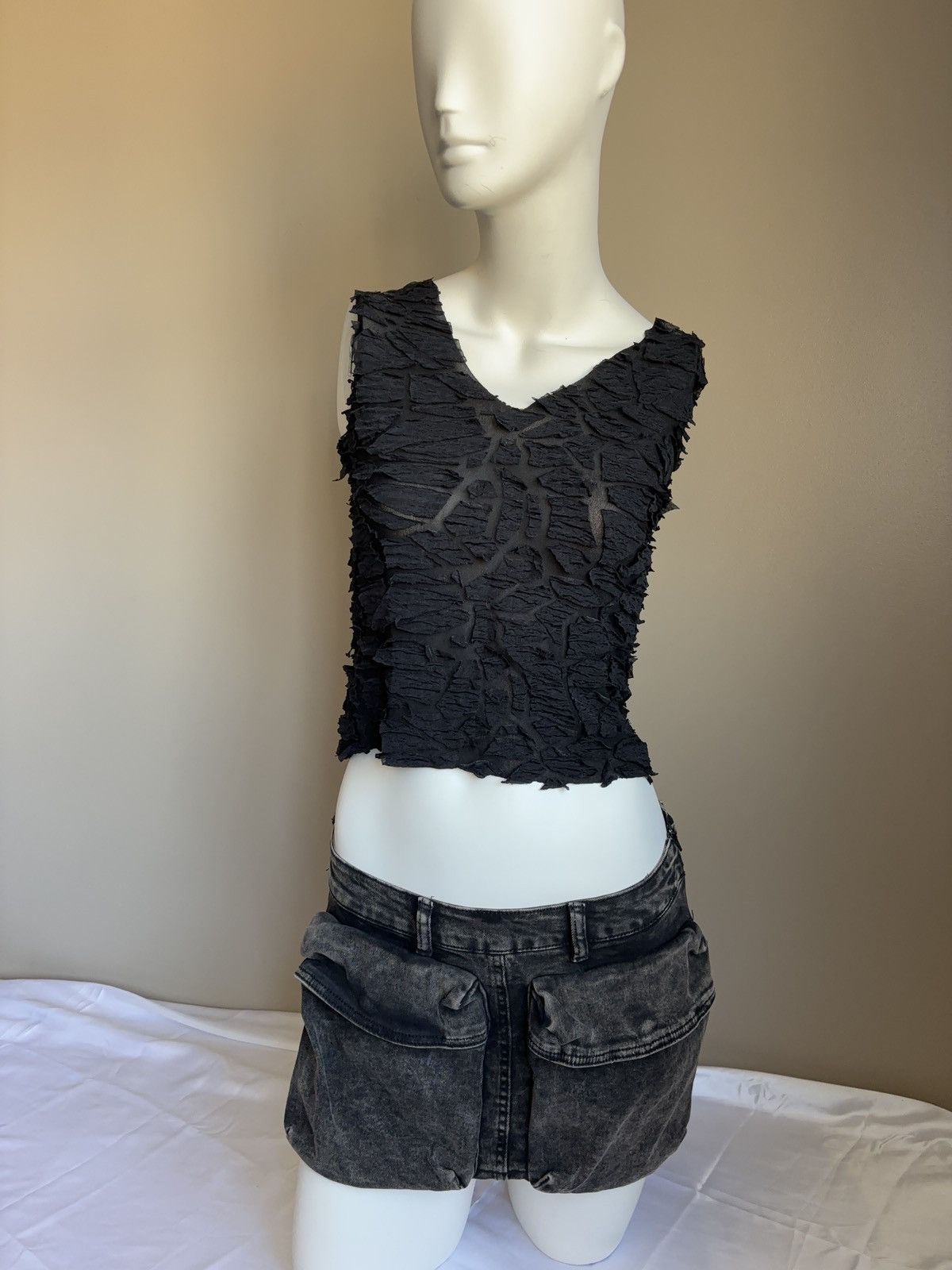 Japanese Brand × Vintage Avant garde vintage mesh tank top Size M / US 6-8 / IT 42-44 - 3 Thumbnail