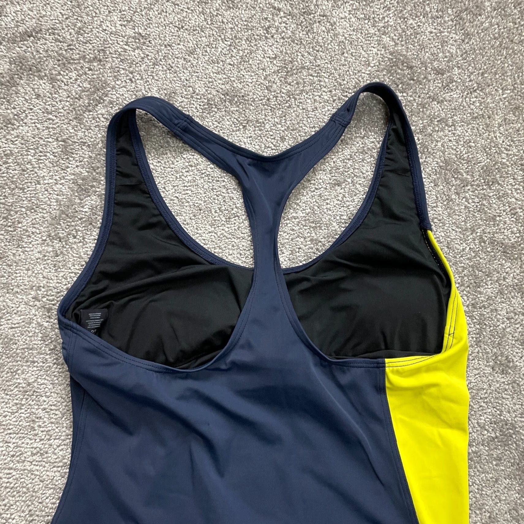 Tommy Hilfiger Tommy Hilfiger Women's Tankini Swimwear L Blue Yellow Racerback Beach Summer Size ONE SIZE - 3 Thumbnail