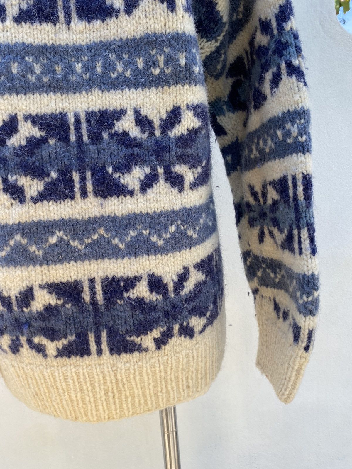 Designer × Vintage ARTESANIAS ECUADOR Blue and Cream Nordic Knit Sweater Size US S / EU 44-46 / 1 - 19 Thumbnail