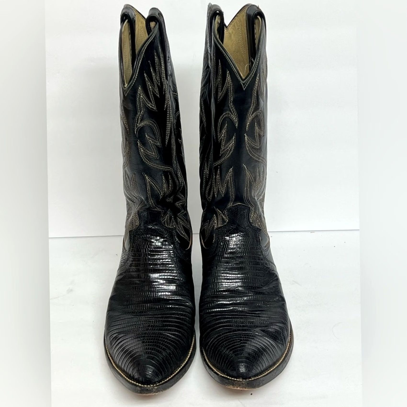 Dan Post Dan Post Black Lizard Skin Boots Western Cowboy USA SIZE 9.5 D Mens Boots Size US 10 / EU 43 - 6 Thumbnail