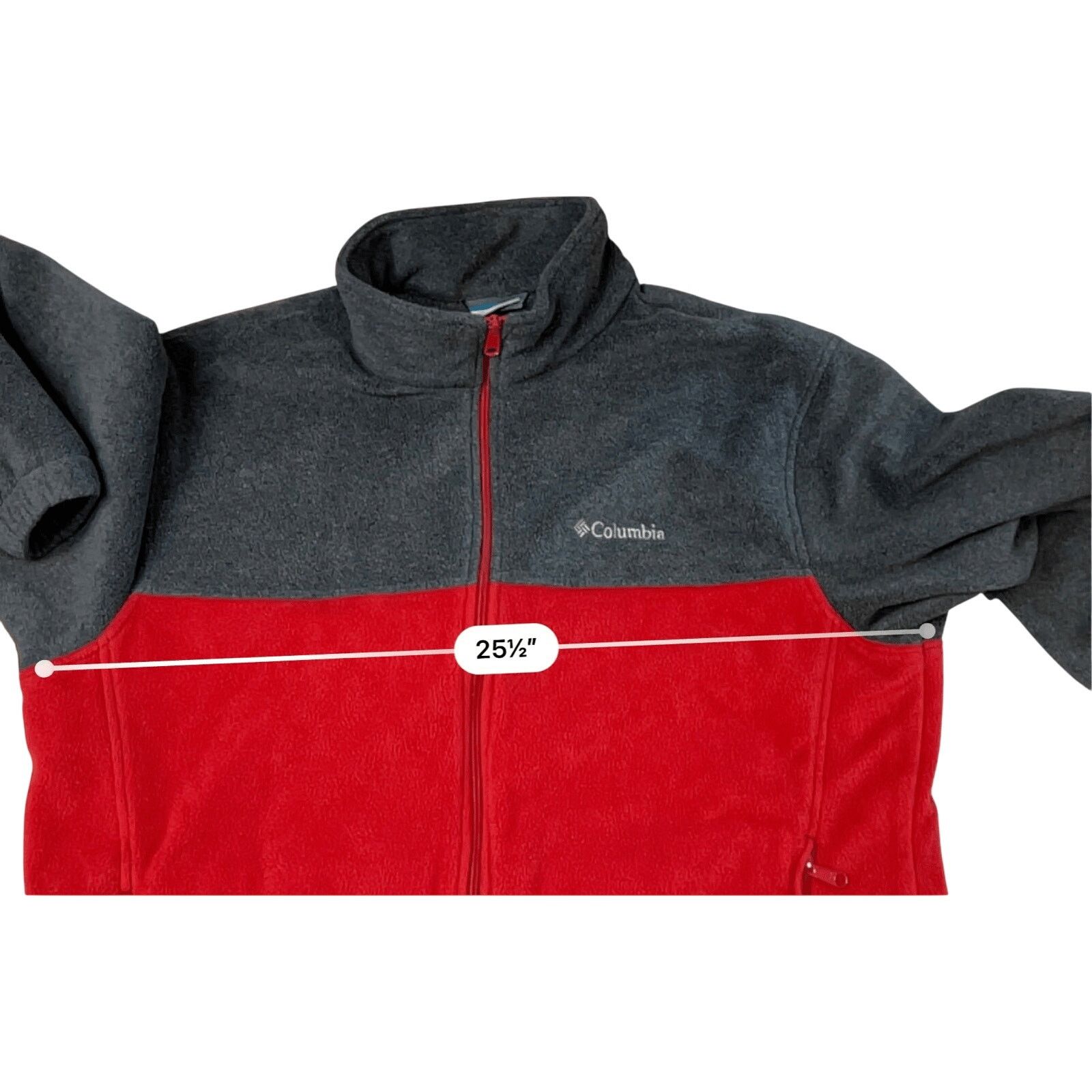 Columbia Columbia Steen Mountain Red Grey Zip Up Fleece Jacket XL Size US XL / EU 56 / 4 - 6 Thumbnail