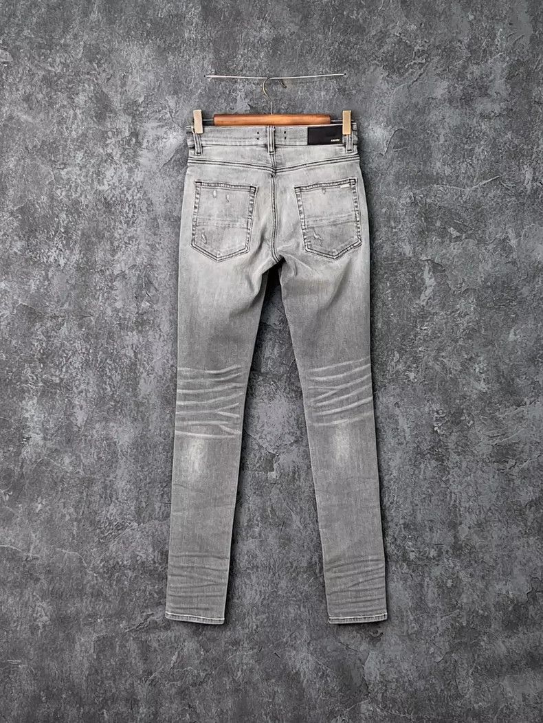 Amiri Amiri Smoke gray distressed pure cotton jeans Size US 28 / EU 44 - 2 Thumbnail