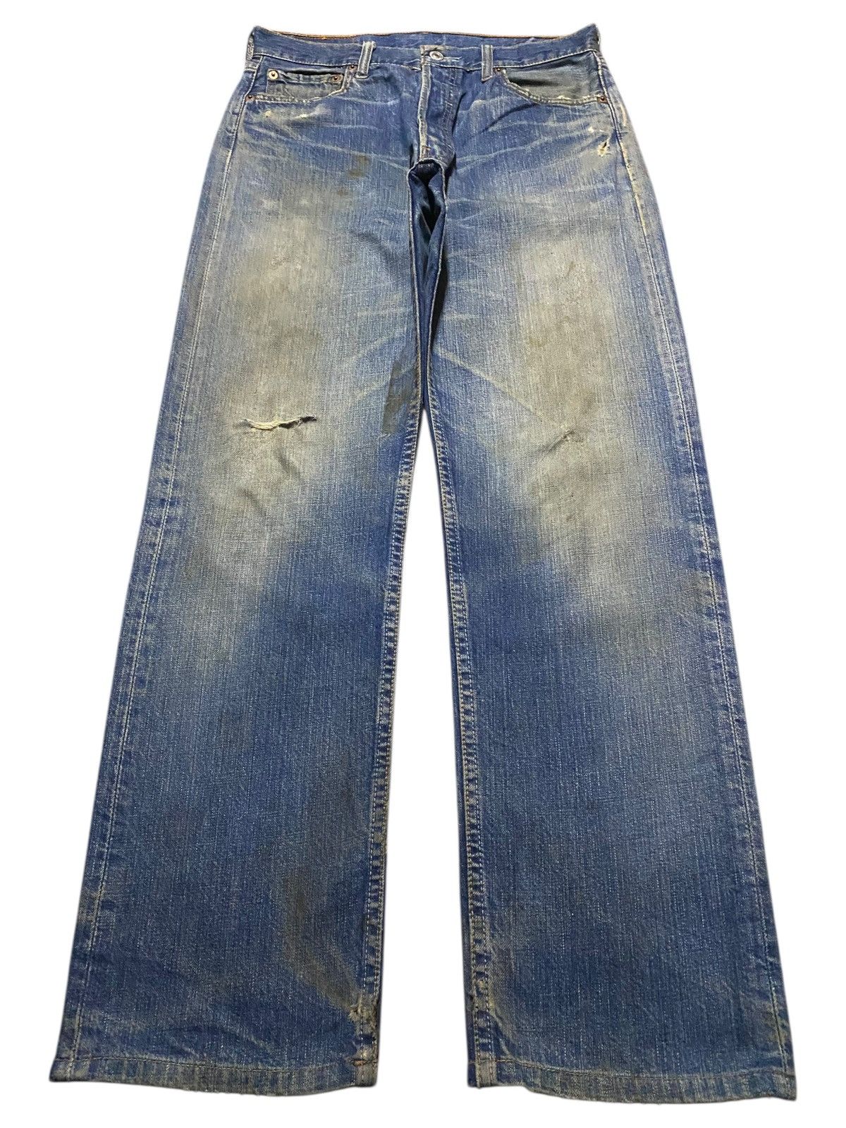 Levi's Vintage Levis 501 Mud Wash Distressed Loose Jeans Size US 30 / EU 46 - 1 Thumbnail