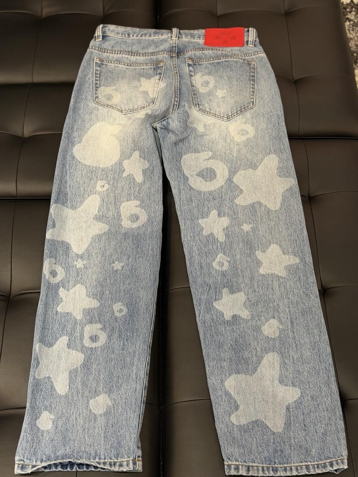 Sp5der Sp5der Men's Star Pattern Denim Jeans Button Zip (30) Size US 30 / EU 46 - 8 Thumbnail