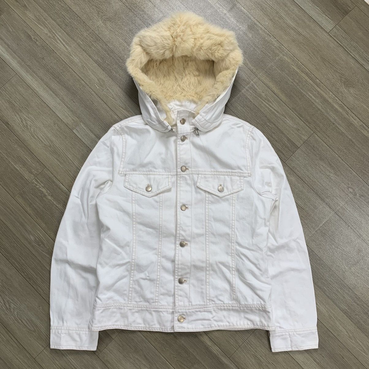 Enrico Coveri Bandiera Trucker Fur Jeans Jacket