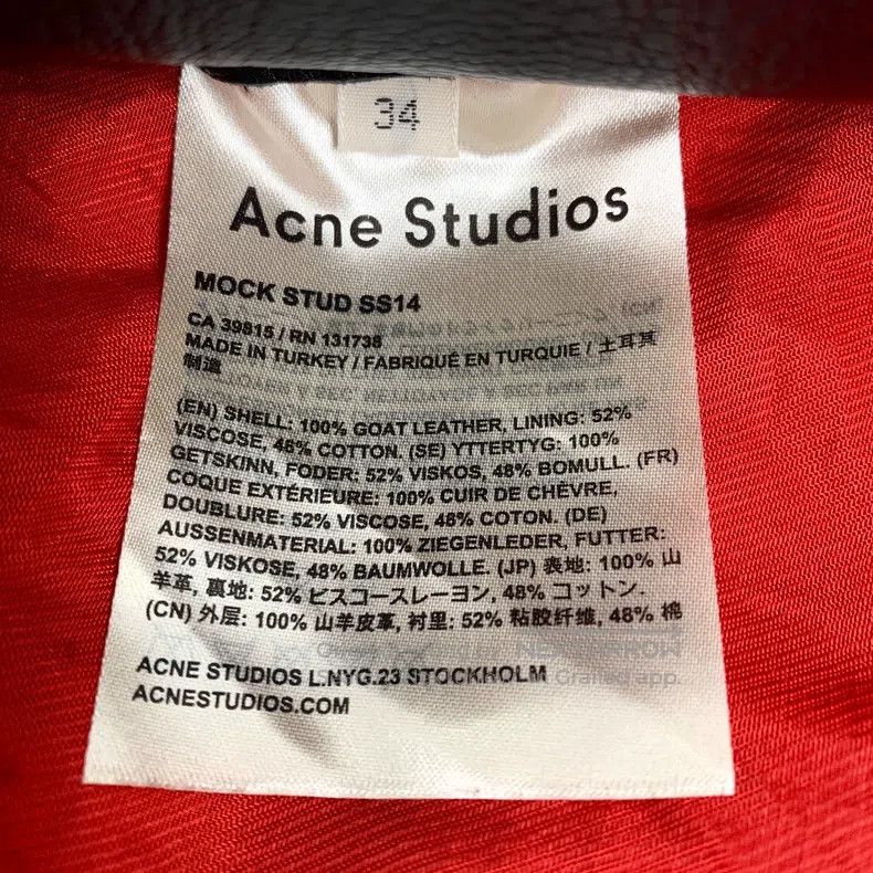Acne Studios Acne Studios Black Star Studs Notched Collar Zip-Up Leathe Size XXS / US 00 / IT 34 - 6 Thumbnail