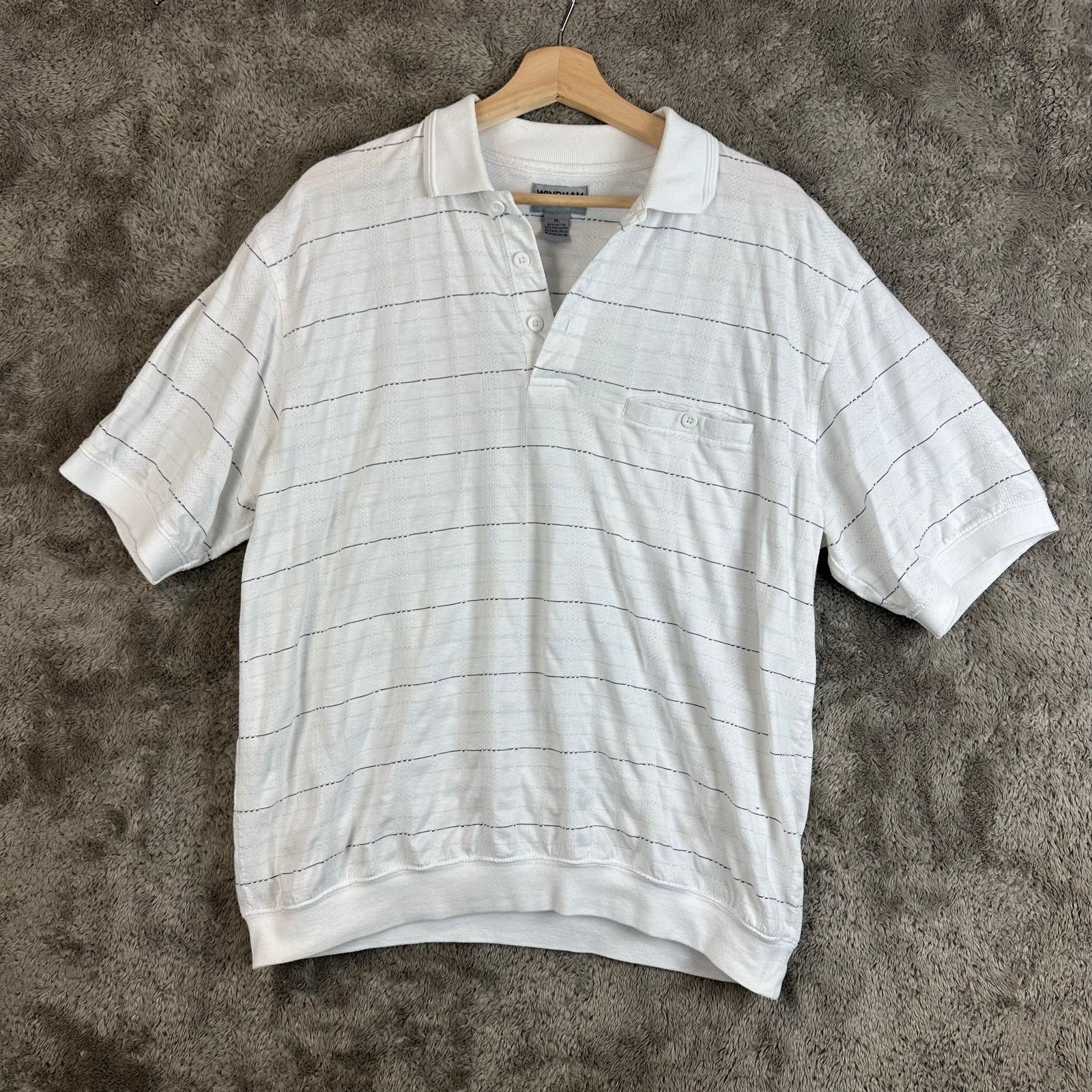 Other Vintage Banded Polo Shirt White Stripe Men's XL Knit Size US XL / EU 56 / 4 - 1 Thumbnail