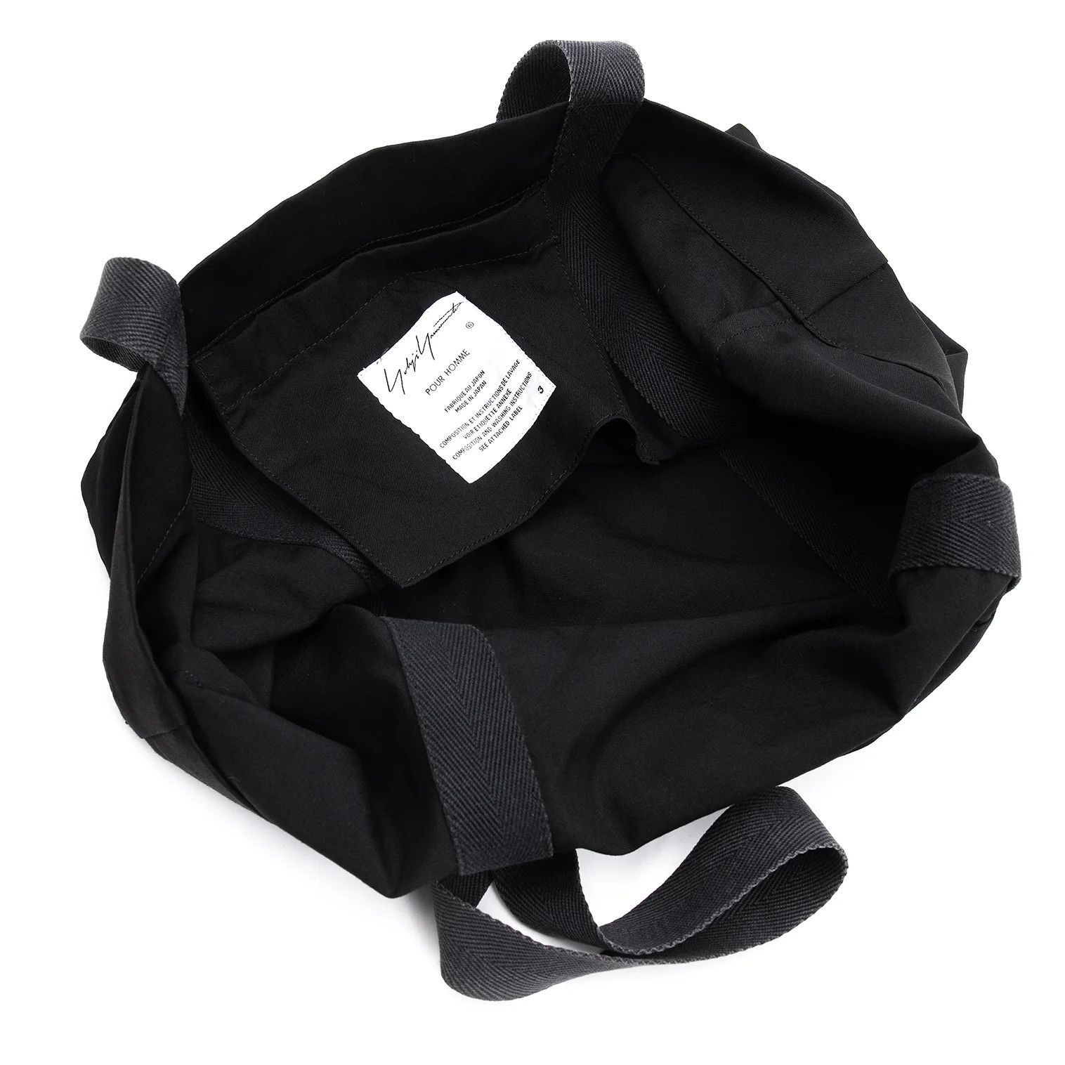 Yohji Yamamoto Yohji Yamamoto Wool Gabardine Logo Print Tote Bag Size ONE SIZE - 8 Thumbnail