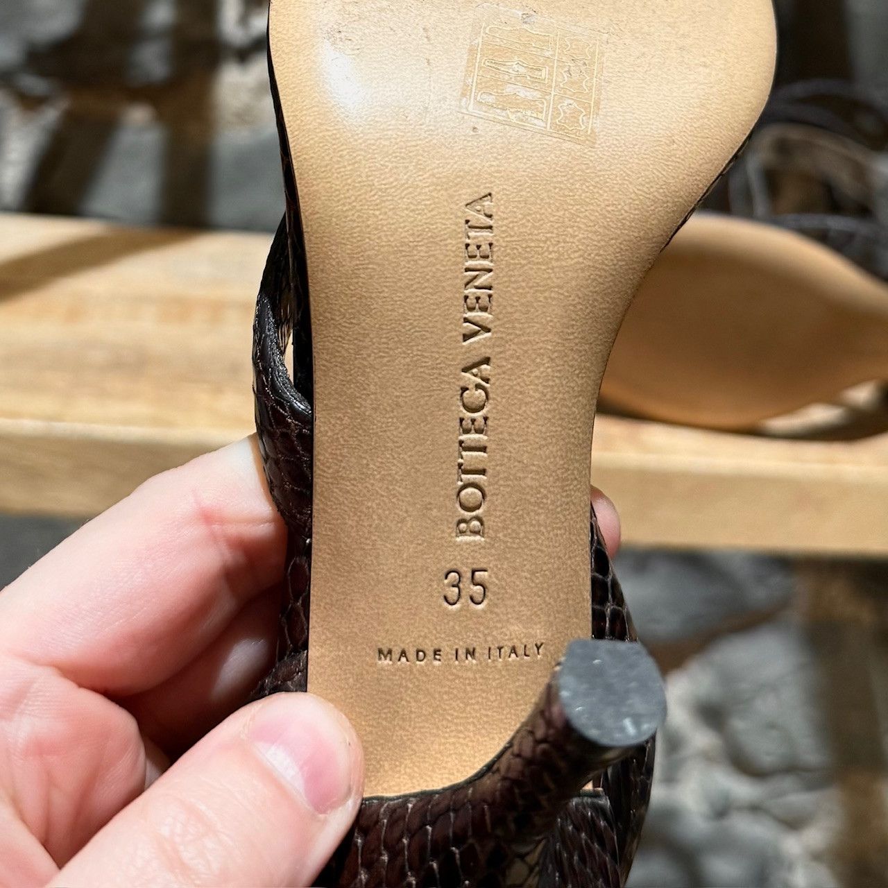 Bottega Veneta Bottega Veneta Brown Python Embossed The Spiral Sandals Size US 5 / IT 35 - 9 Thumbnail