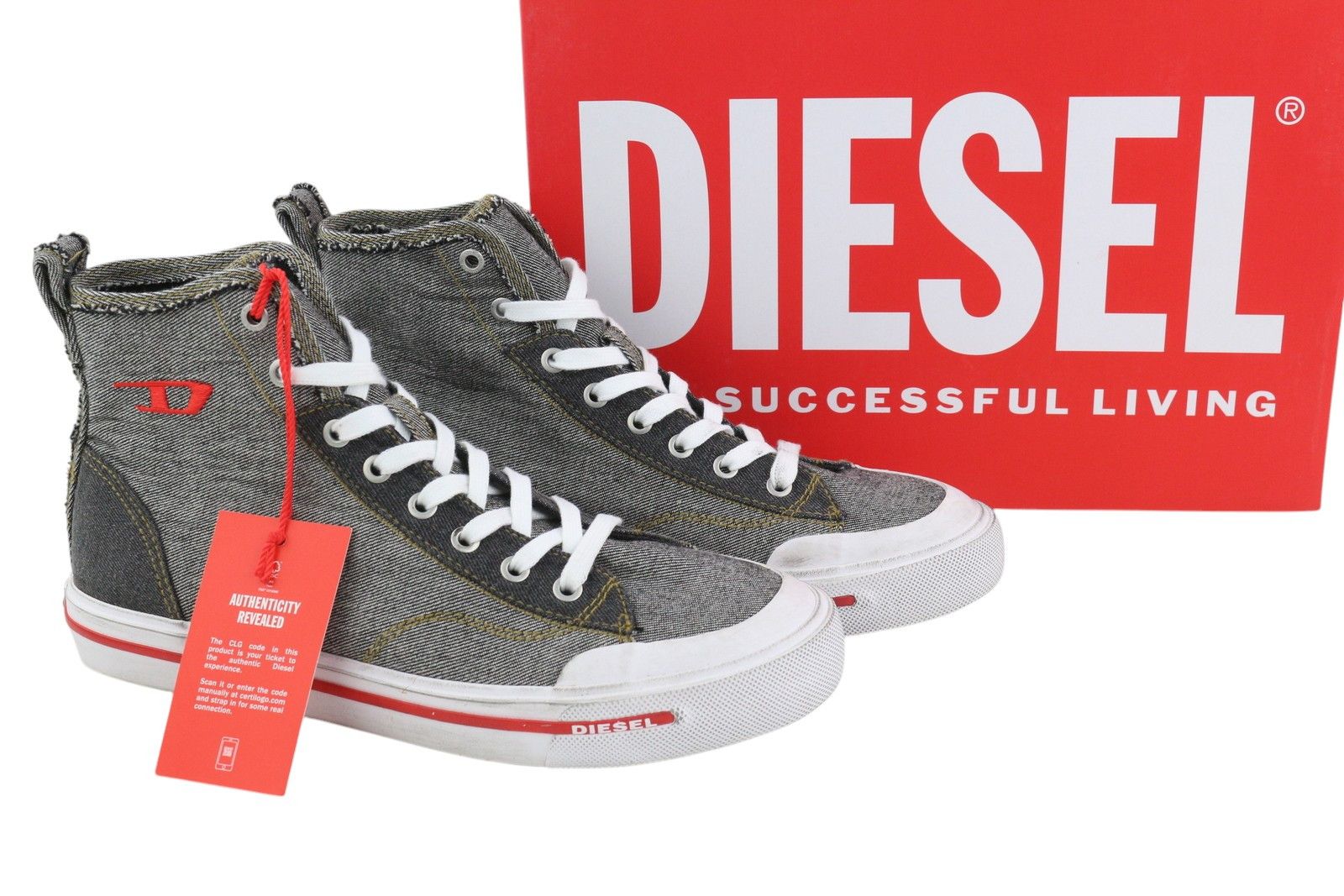 Diesel S-ATHOS MID EU42 Dark Denim Laced Almond Toe 40858 Size US 9 / EU 42 - 1 Thumbnail
