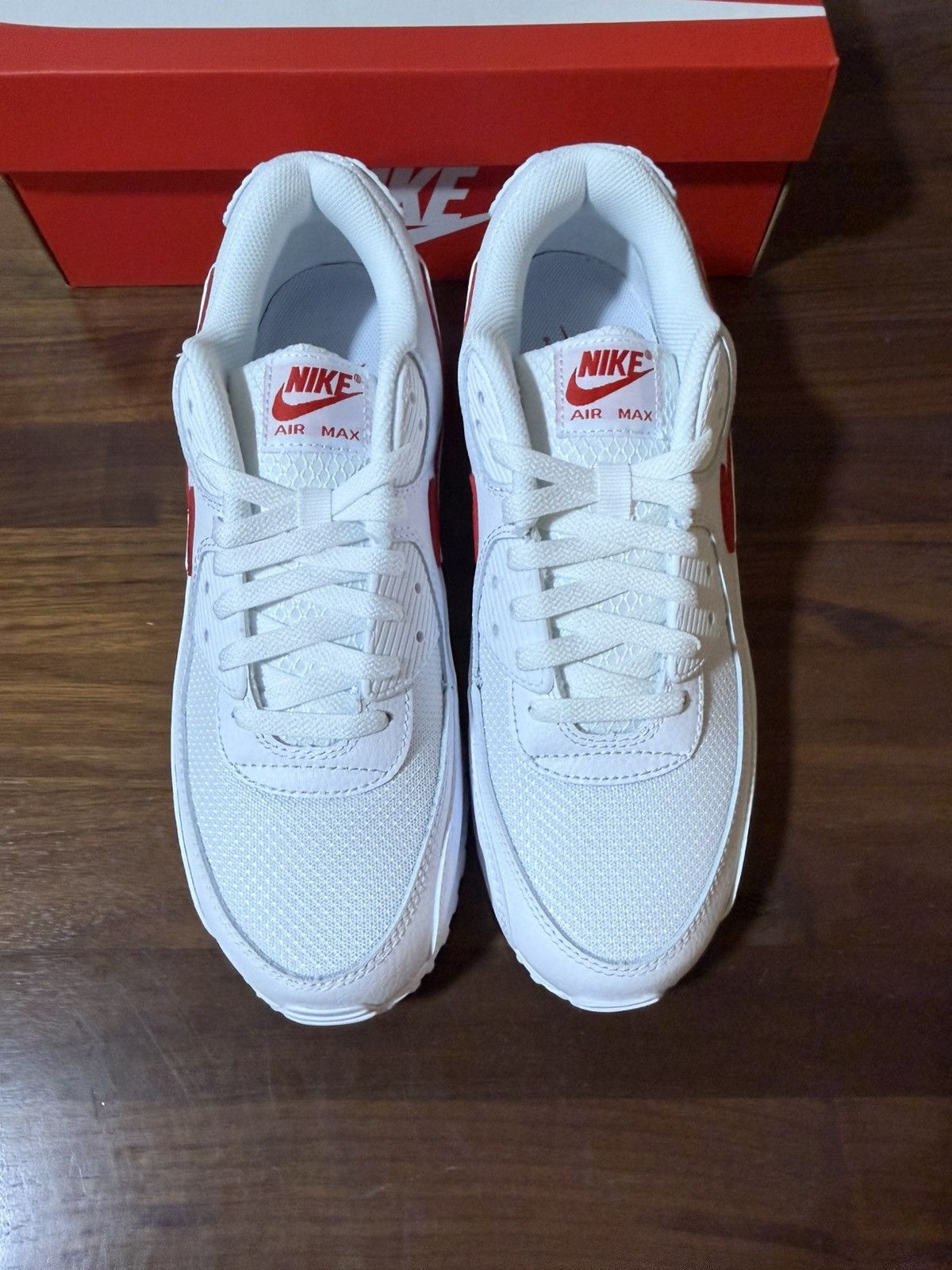 Nike Nike Air Max 90 “White/University Red/White” Men’s Size 11 Size US 11 / EU 44 - 4 Thumbnail